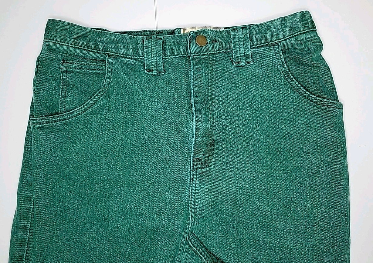 Vintage BonJour Mom Jeans Women’s Size 9 10 Stone Wash Green Denim Bareback 80s