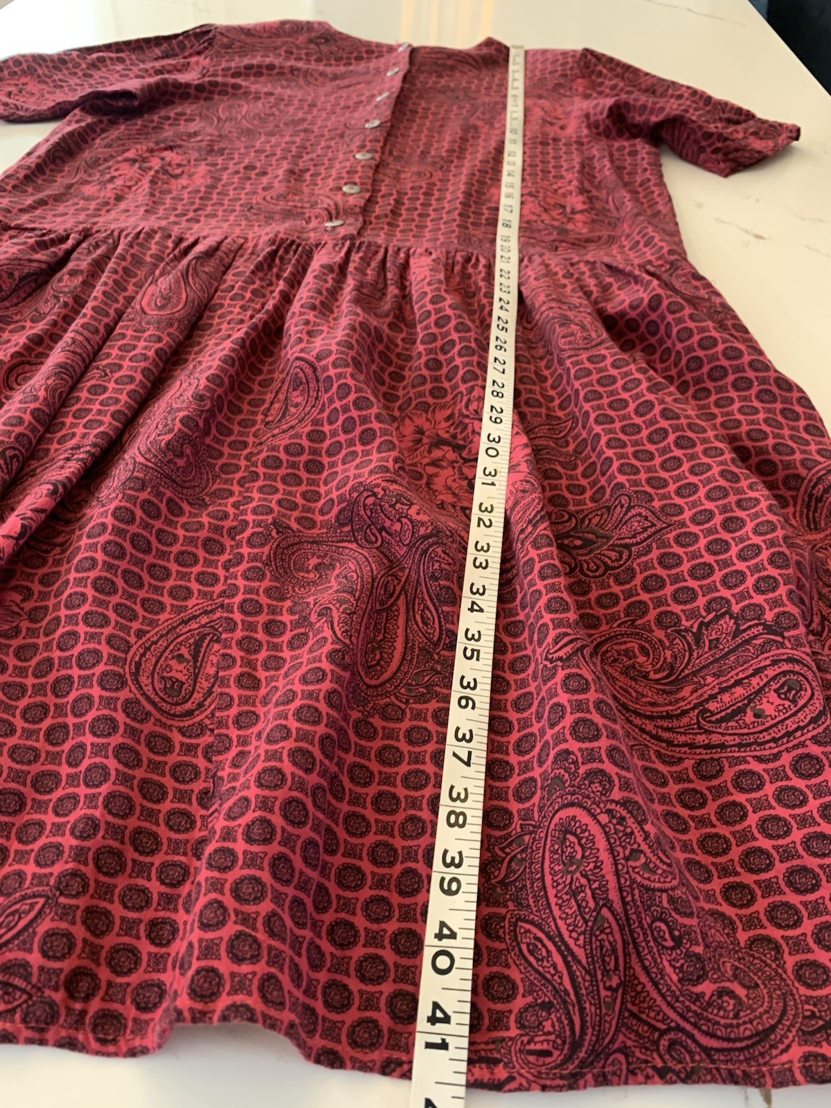 D.B Sport Dress Vintage 90’s Pink Black Paisley Medallion Print Size Large