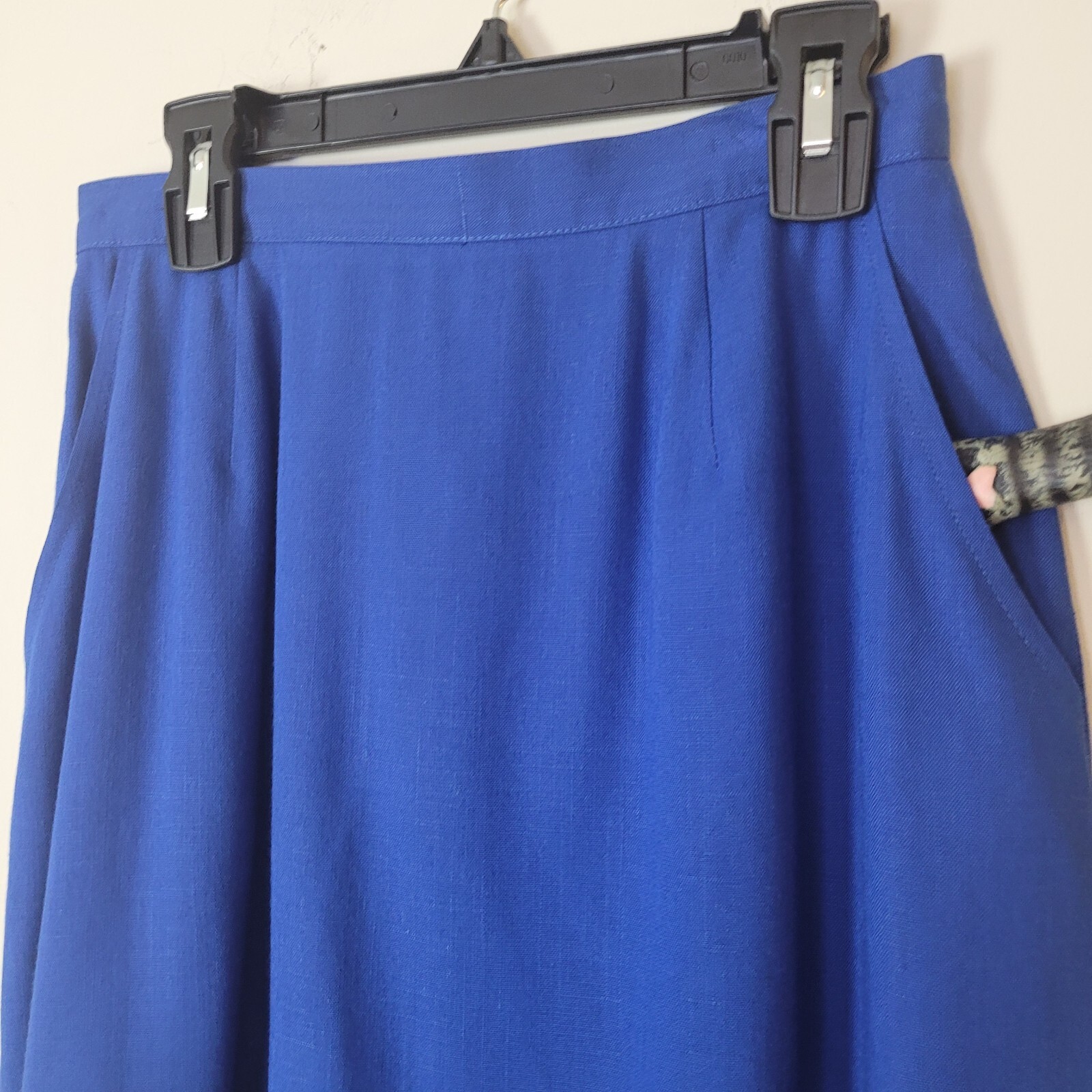 Vintage pencil Skirt Women’s XS 24″ bright blue 60s office Pinup academia cotton