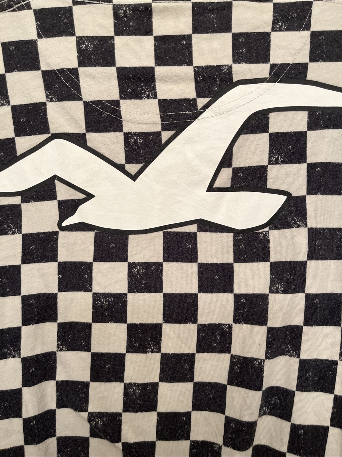 Hollister BLACK WHITE CHECKERED LONG SLV SHIRT RARE SIZE Med Y2K W/ L Pants