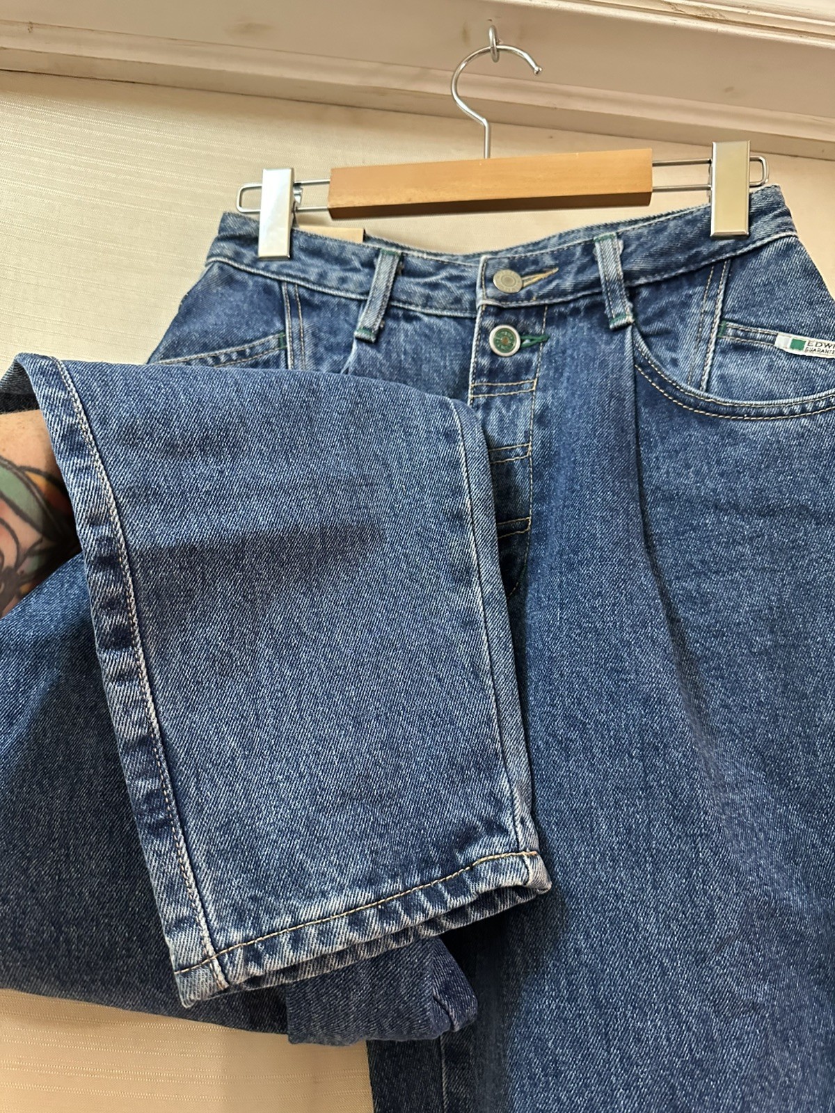 Vintage Edwin Italian Baggy Jeans Deadstock NWT Women’s High Rise Mom Jeans 28
