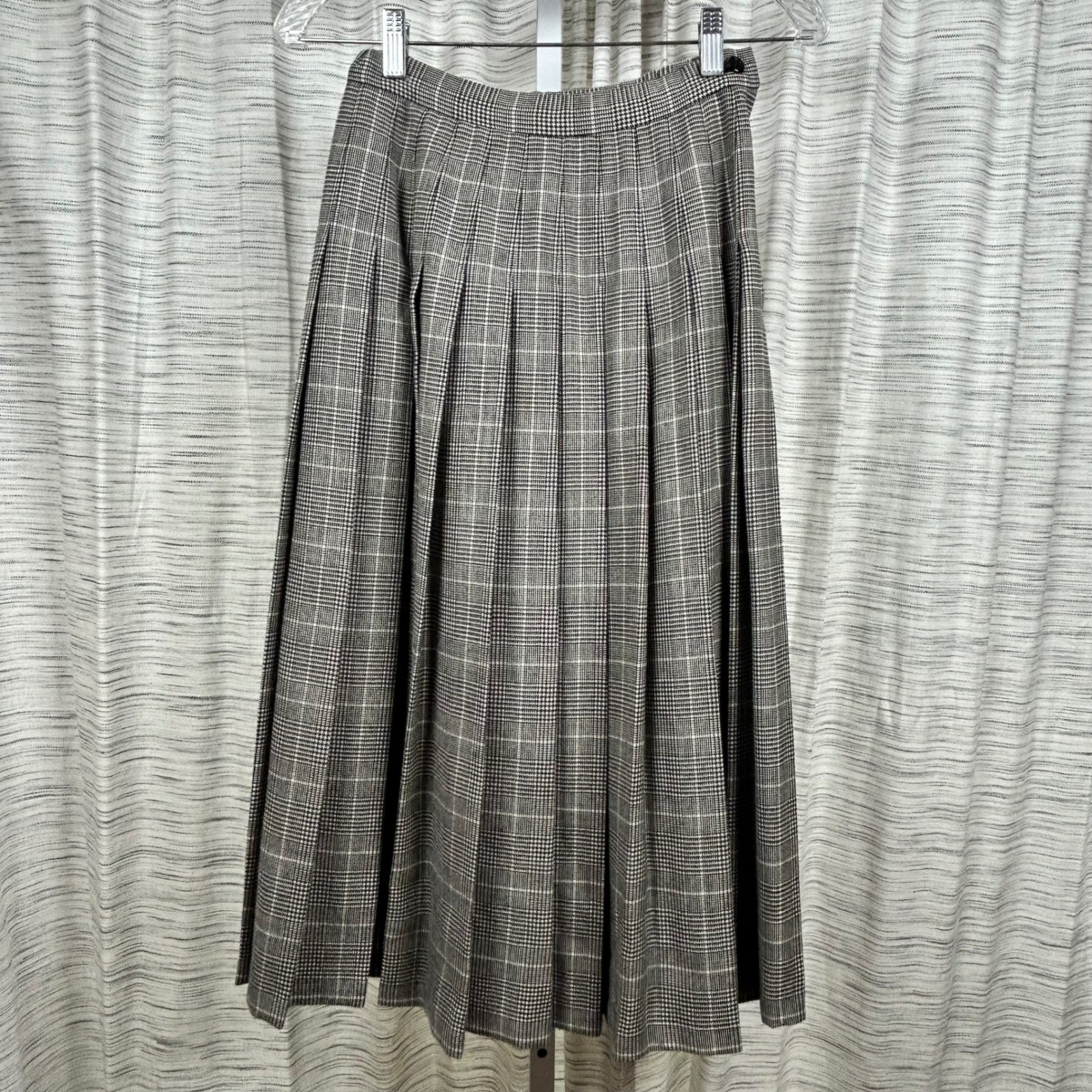 Pendleton Skirt Suit Black White Women Jacket 4 Skirt 2 Glen Plaid Virgin Wool
