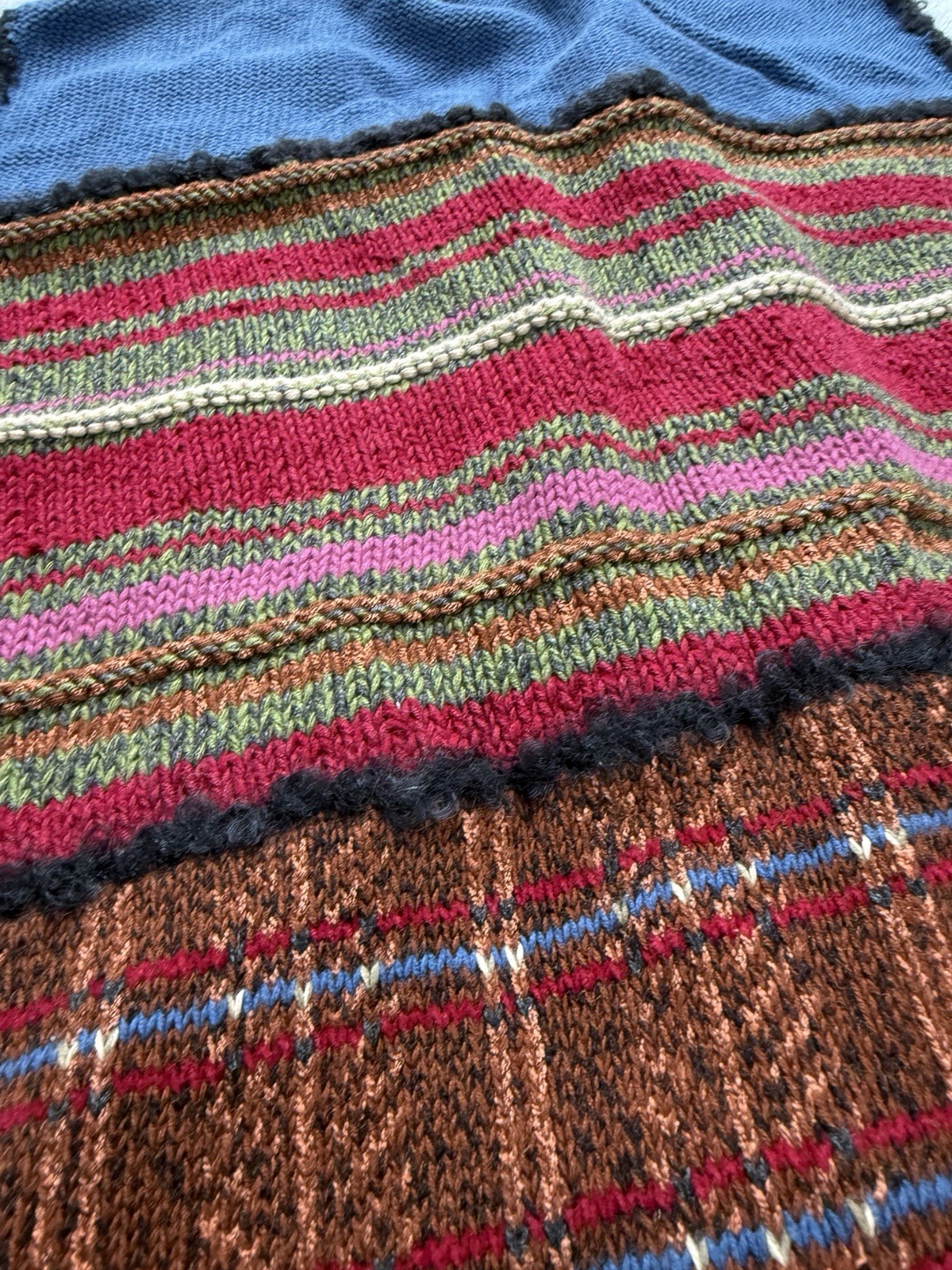 Susan Bristol Vintage 90s Y2K Patchwork Knit Vest Tank Size XL Cottage Core EUC