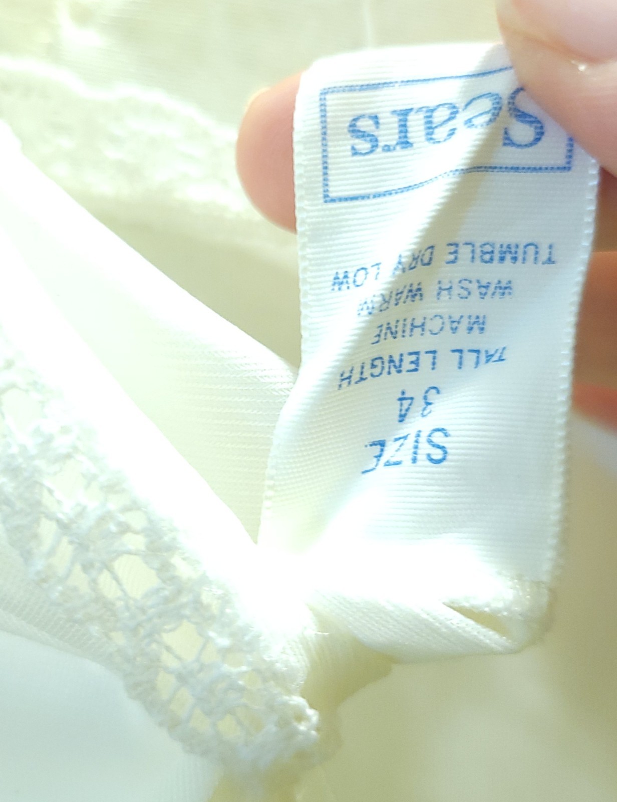 Sears Vtg Doesn’t Slip Anti-Cling Full Length Nylon Dress Sz 34 Tall Length