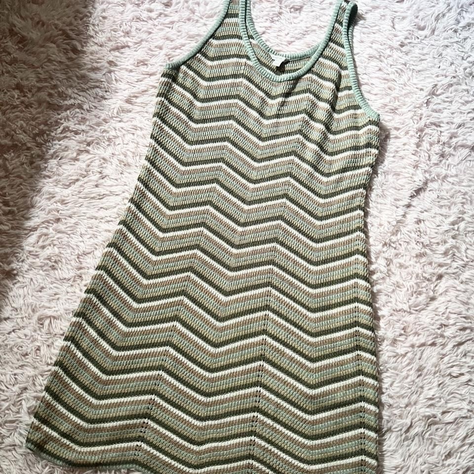 Boho Cottage Core Chevron Knit Hippie Dress Womens 18 Granola Indie Earthy Soft