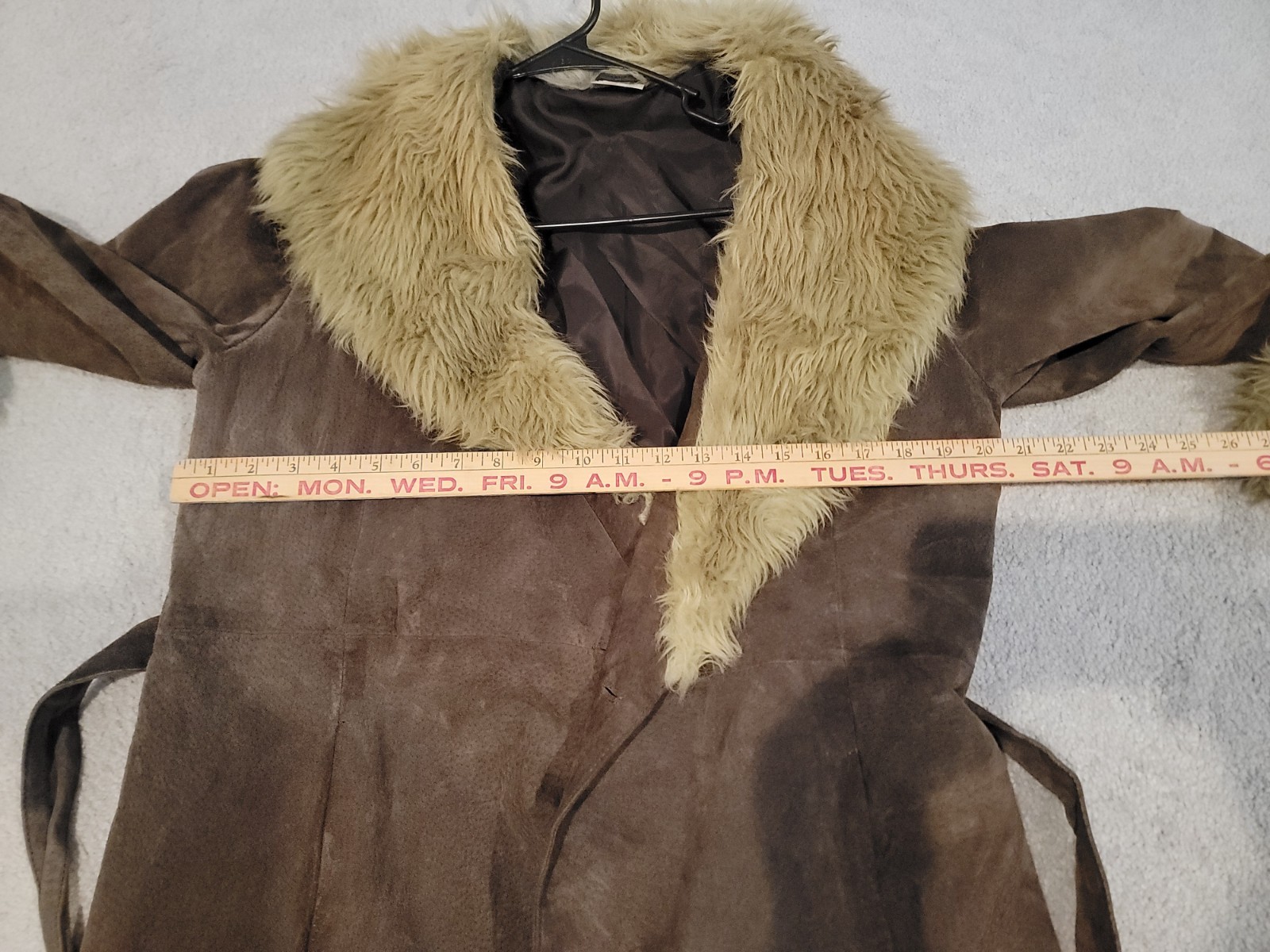 Vintage Penny Lane Coat Afghan Large Brown Hippie Boho Retro Y2K Faux Fur READ