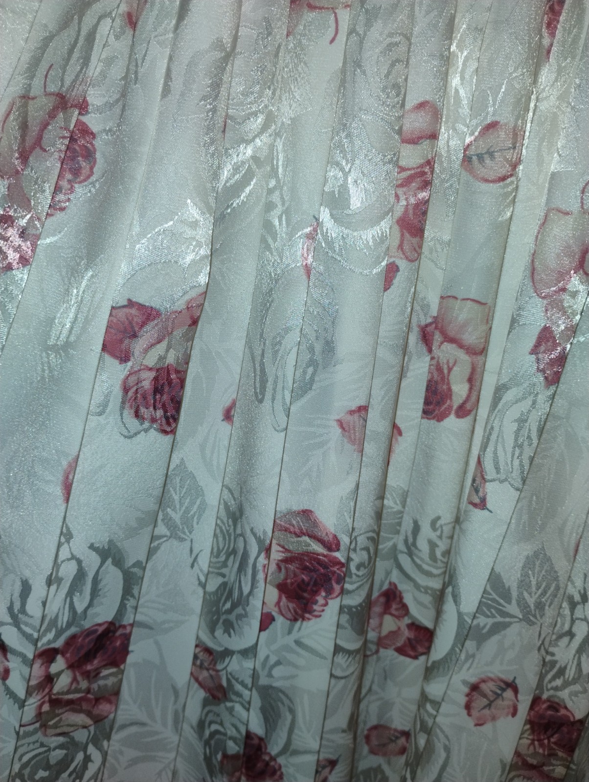 Vintage Mavinette Women’s Dress Size 8 Roses Cinched Waist Pleated Skirt 1980s