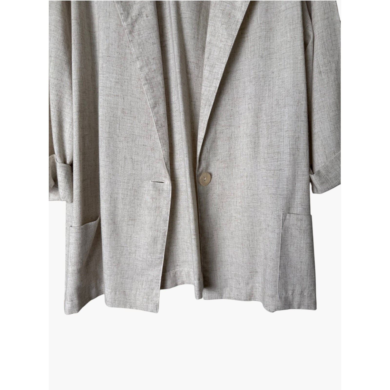 Vintage Alice Stuart Lightweight Oatmeal Beige Jacket Blazer Sz XL