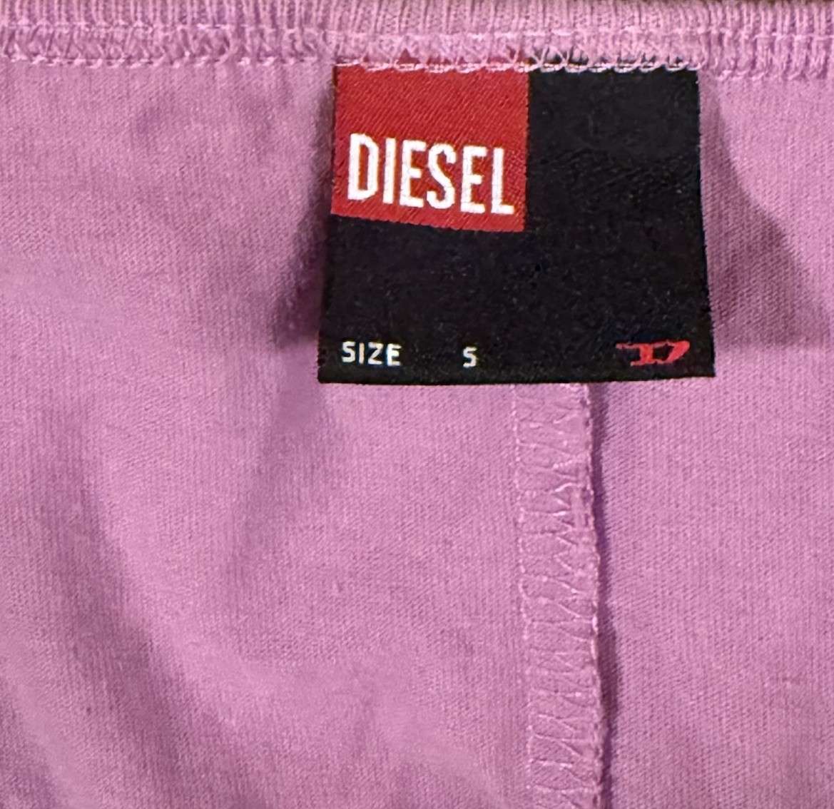 Vintage Purple Diesel Babydoll Top With Blue Straps And Embroidery