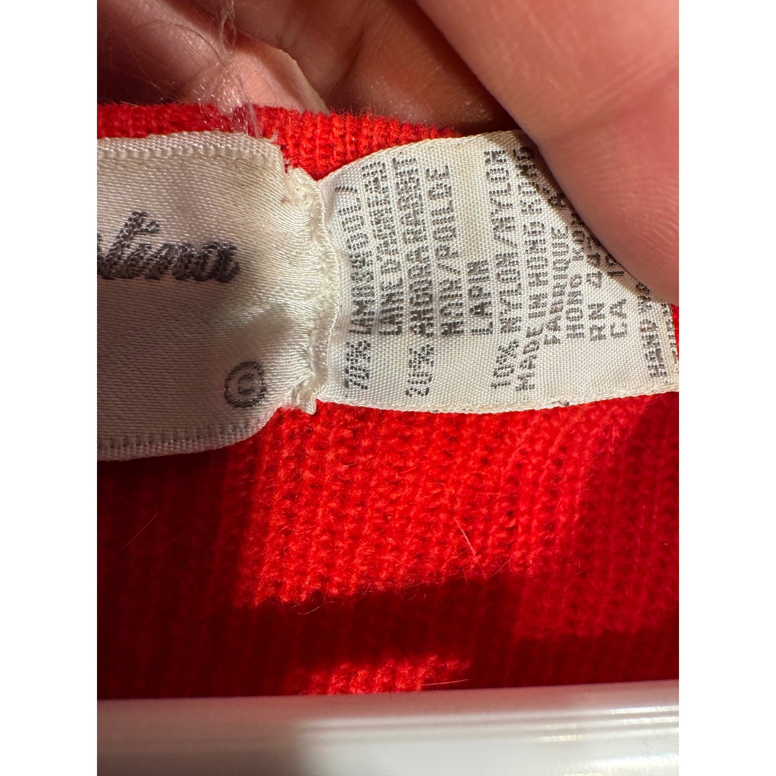 Marisa Christina Classics Vintage Red Beaded Sequin Crest Angora Wool Sweater