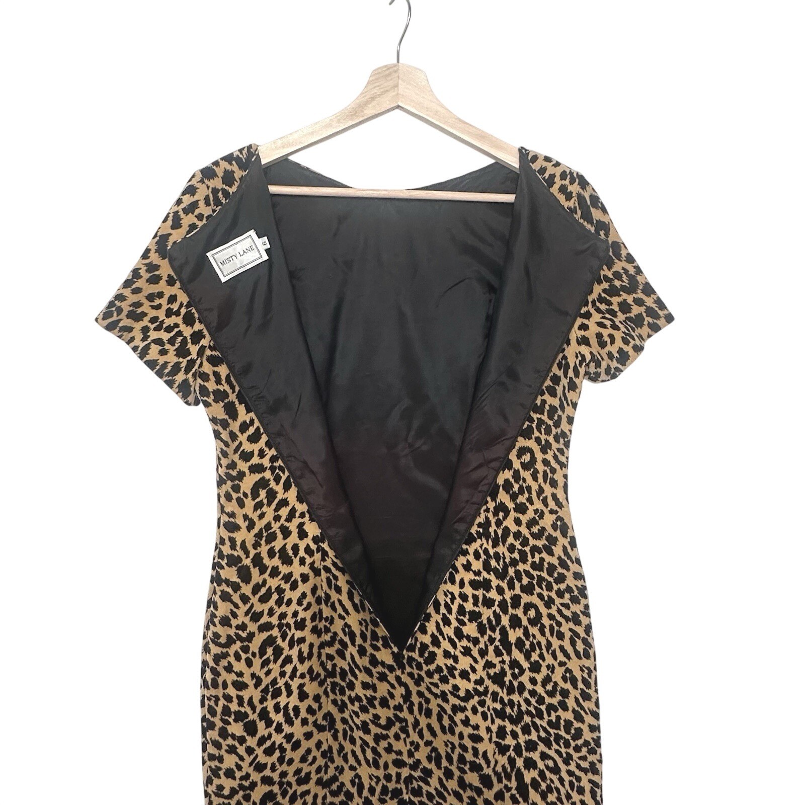 Vintage Women’s Leopard Print Sheath Dress Size 6 90s Made in USA