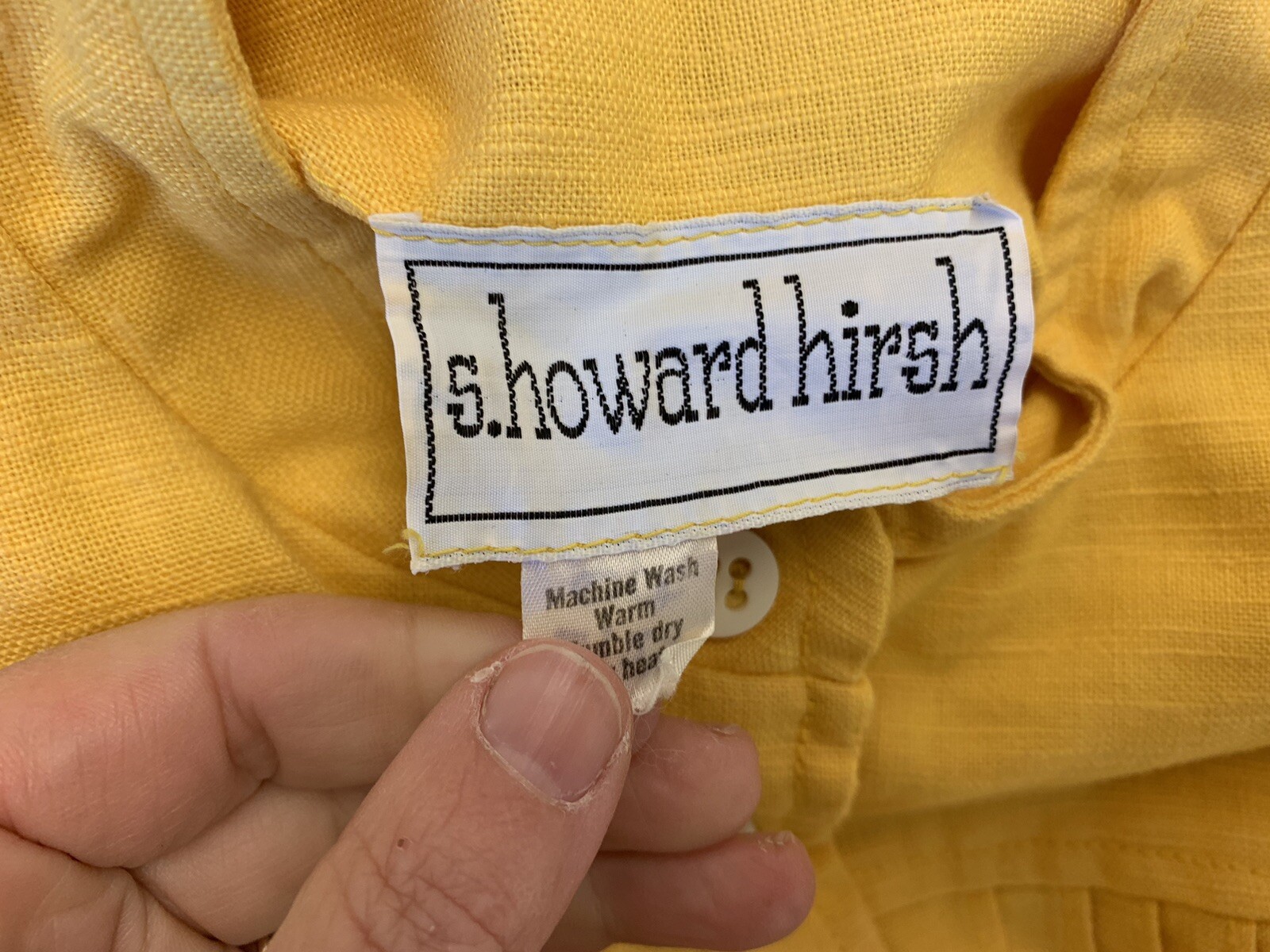Vintage 60’s 70s S. HOWARD HIRSCH Pintuck Sunflower Yellow Utility Dress XS/S