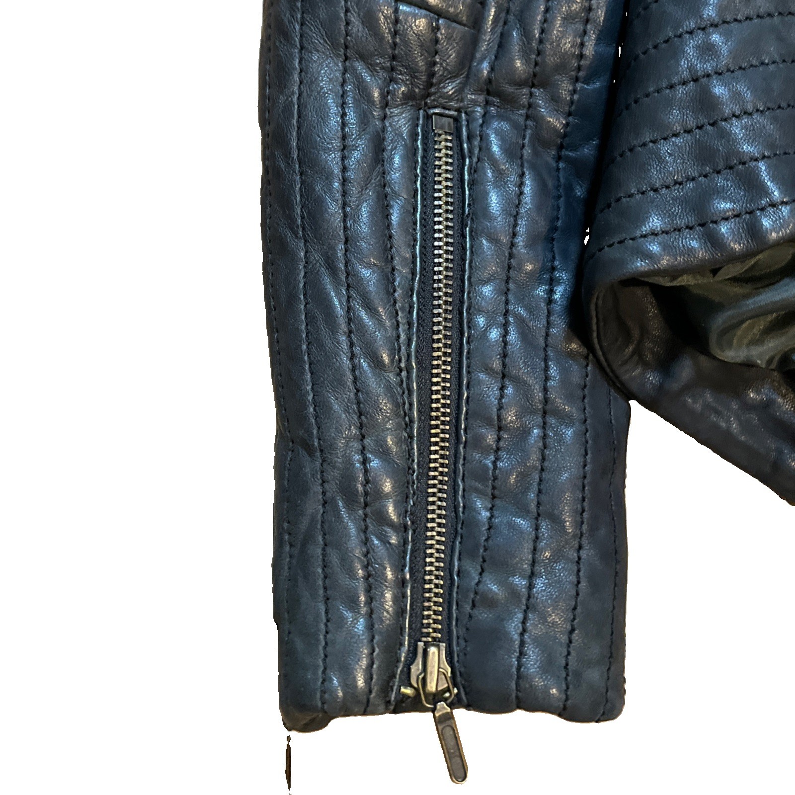 Nicole Miller Large Black Quilted 100% Lamb Leather Jacket – Women Vintage