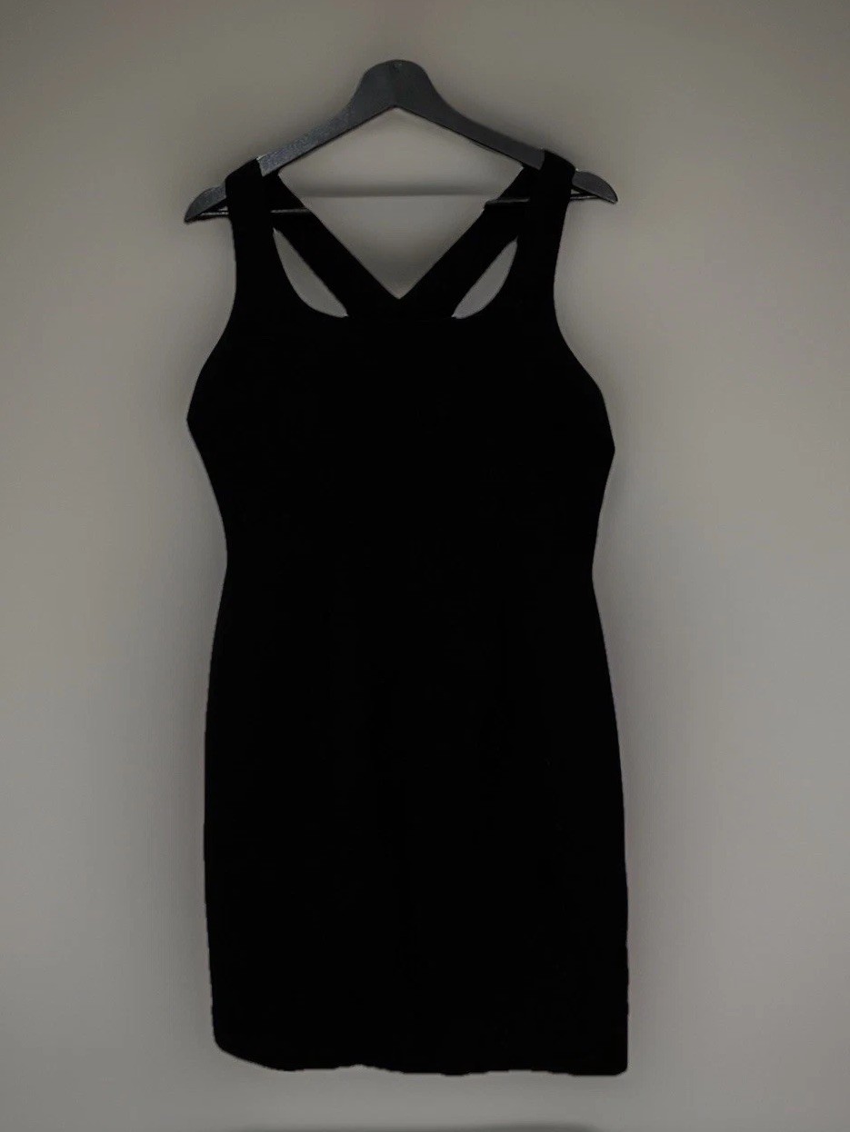 1990s Vintage YL Black Dress RN 67136 USA Made Lined Minimalist Formal Size 10p