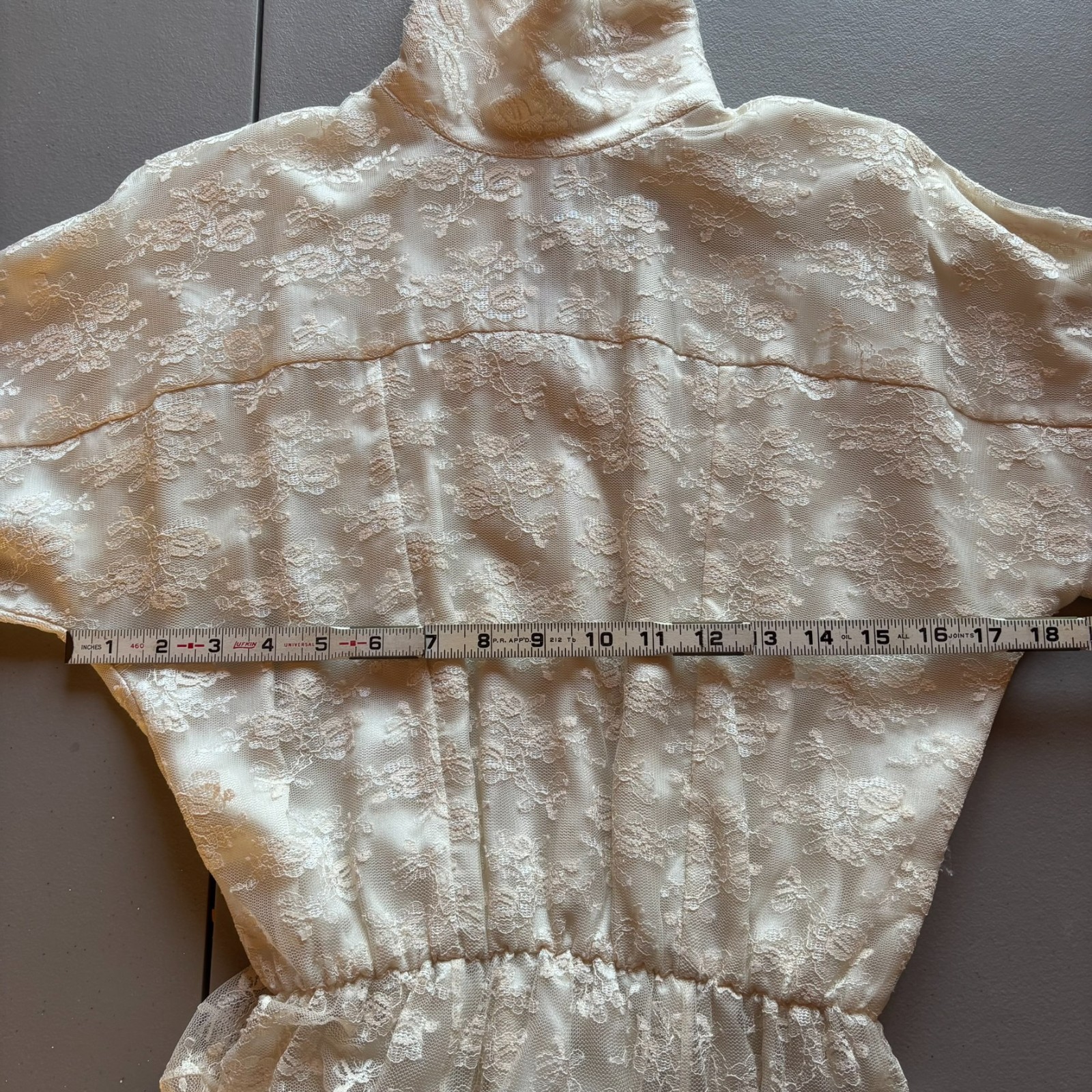 Vintage 1970s Handmade Wedding Dress Ivory Lace Edwardian Revival Cottagecore