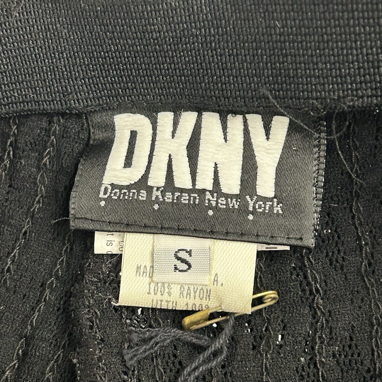 Vtg DNKY Black Sequined Pants Stretch Size S Pull-On Party NYE Made In USA NWT