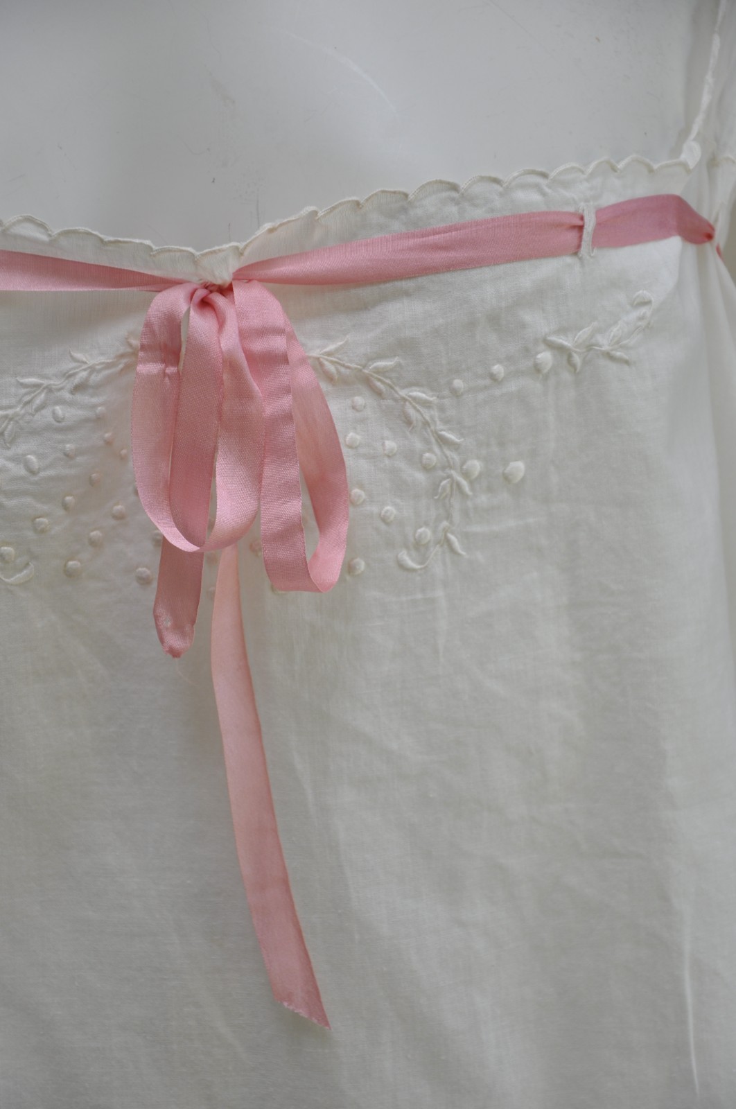 Antique VTG Edwardian 1920s White Cotton Lawn Step-In Lingerie Undergarments S-L