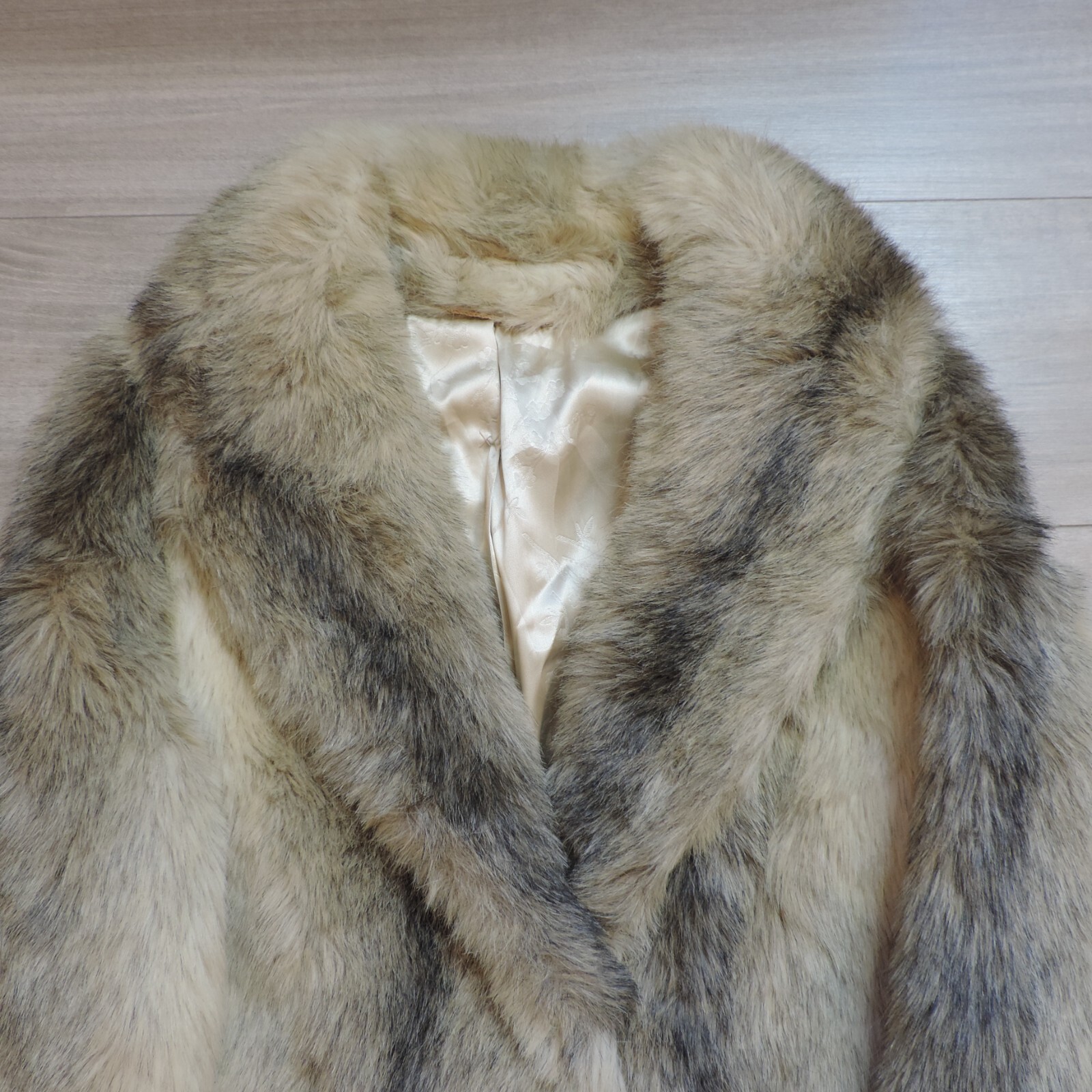 Vintage Faux Fur Coat Jacket Sportowne Coyote Full Length Lined 50s 60s Large