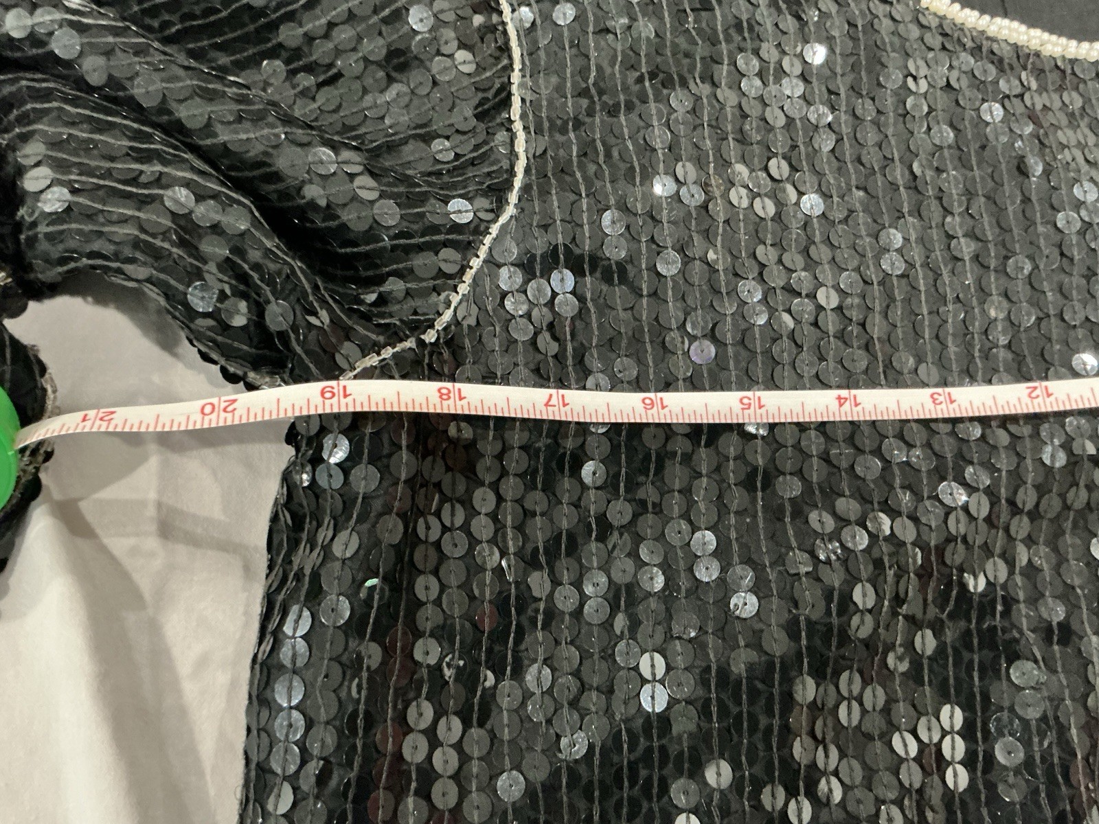 Vintage Joseph Le Bon Silk Beaded Sequin Blouse Top Large Evening Wear ￼