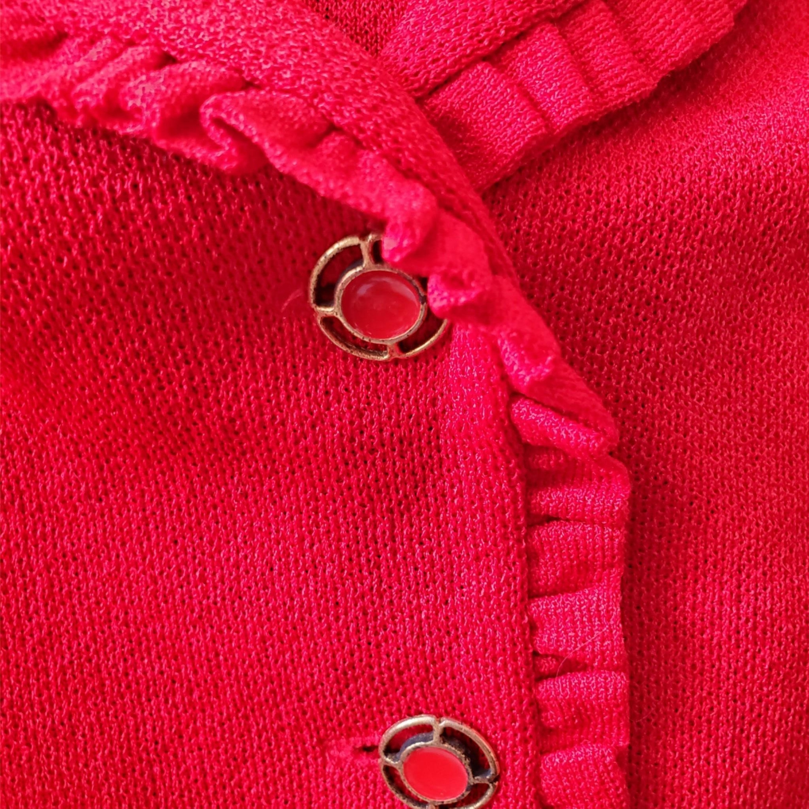 Vintage Lipstick Red Castleberry Knits Jacket B40