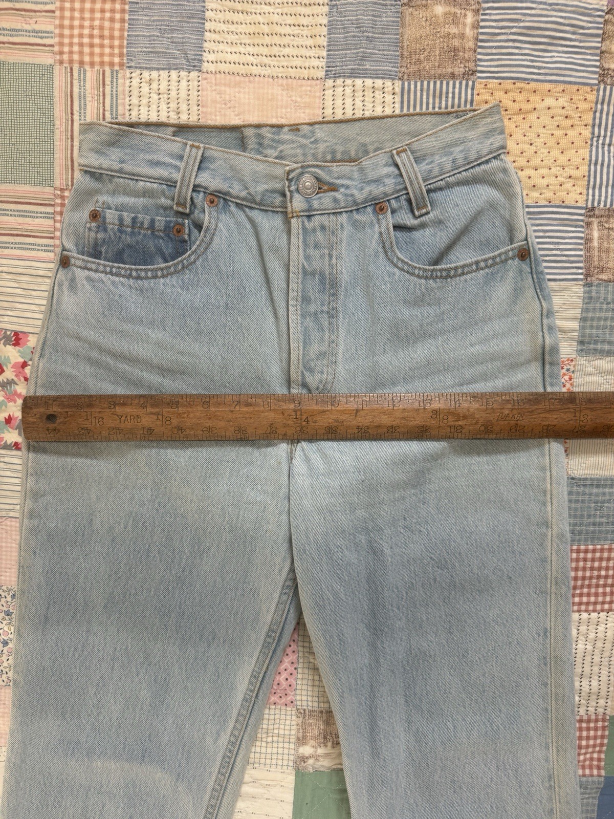 Vintage 1990s Levi’s 701 Student Light Wash Perfectly Faded Distressed 26 x 29