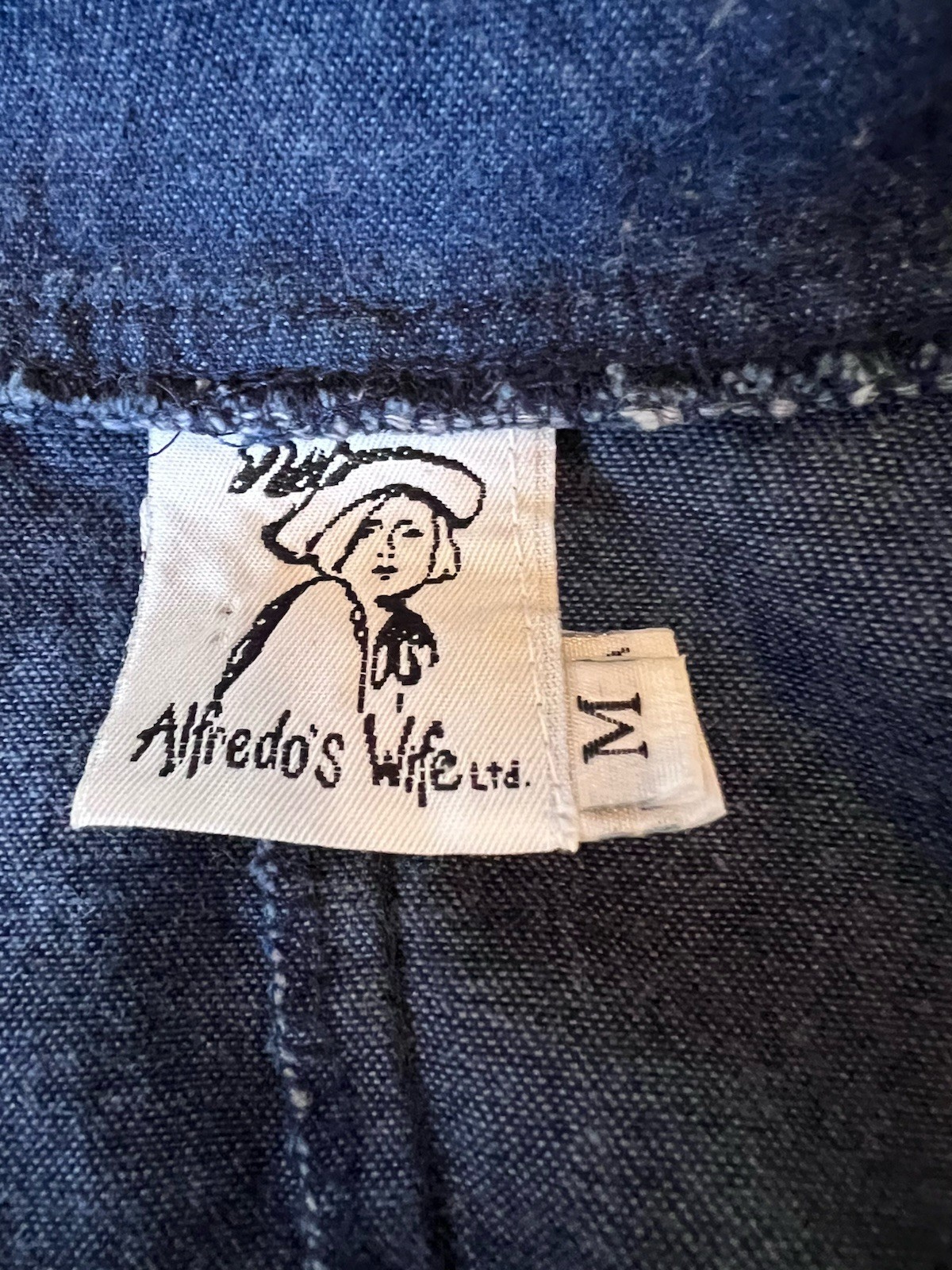 Alfredo’s Wife Vtg 90’s Denim Embroidered Bird/cacti Dolman Sl Button Up M