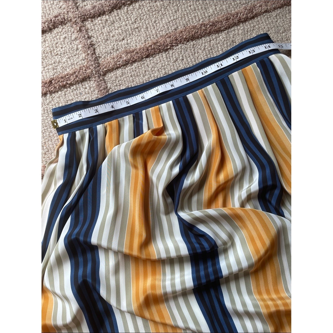 Vintage Liz Claiborne Striped Collared Matching Skirt Blouse Set Size 8