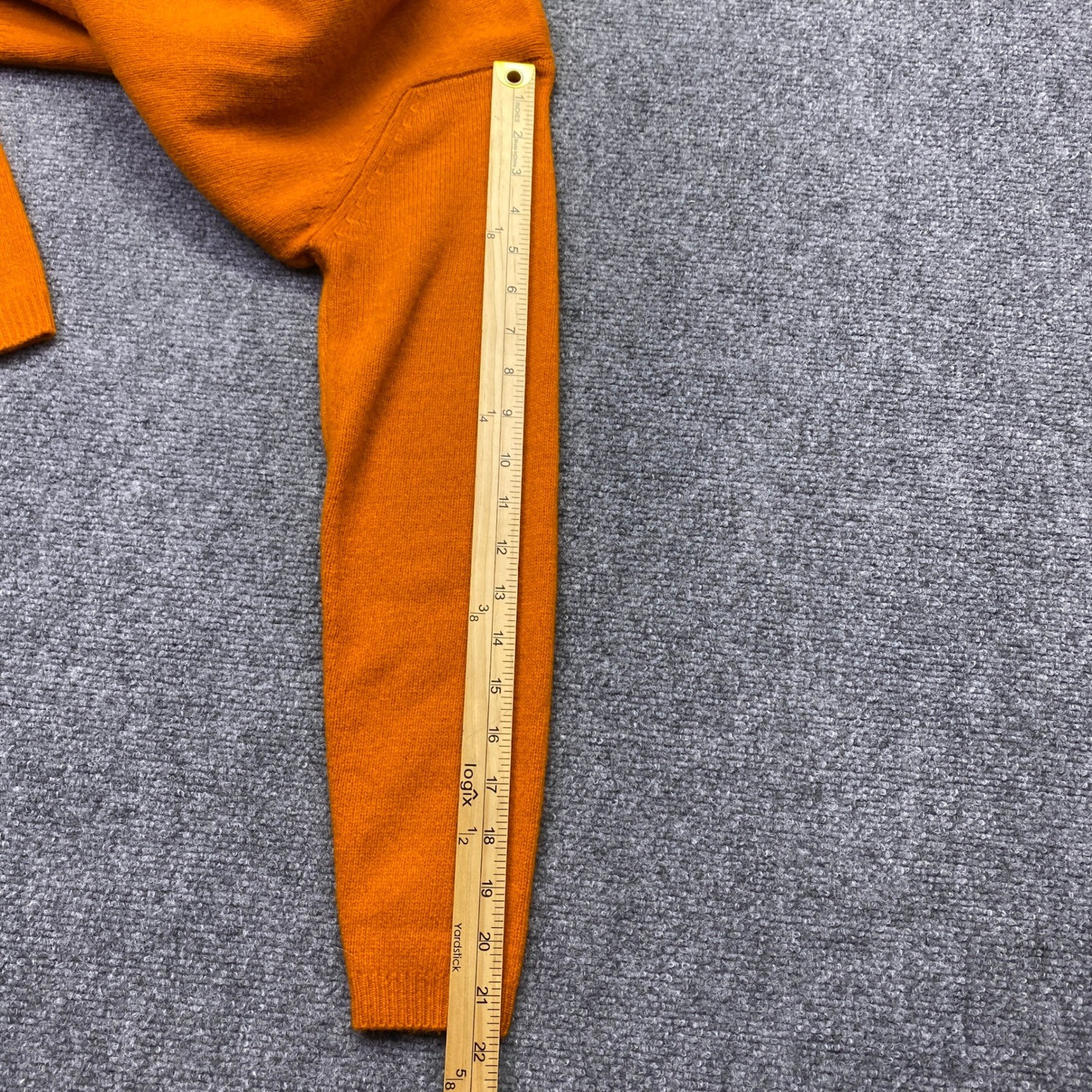 Vintage Tami Lambswool Sweater Burnt Orange Back Zip Crewneck Hong Kong Grunge