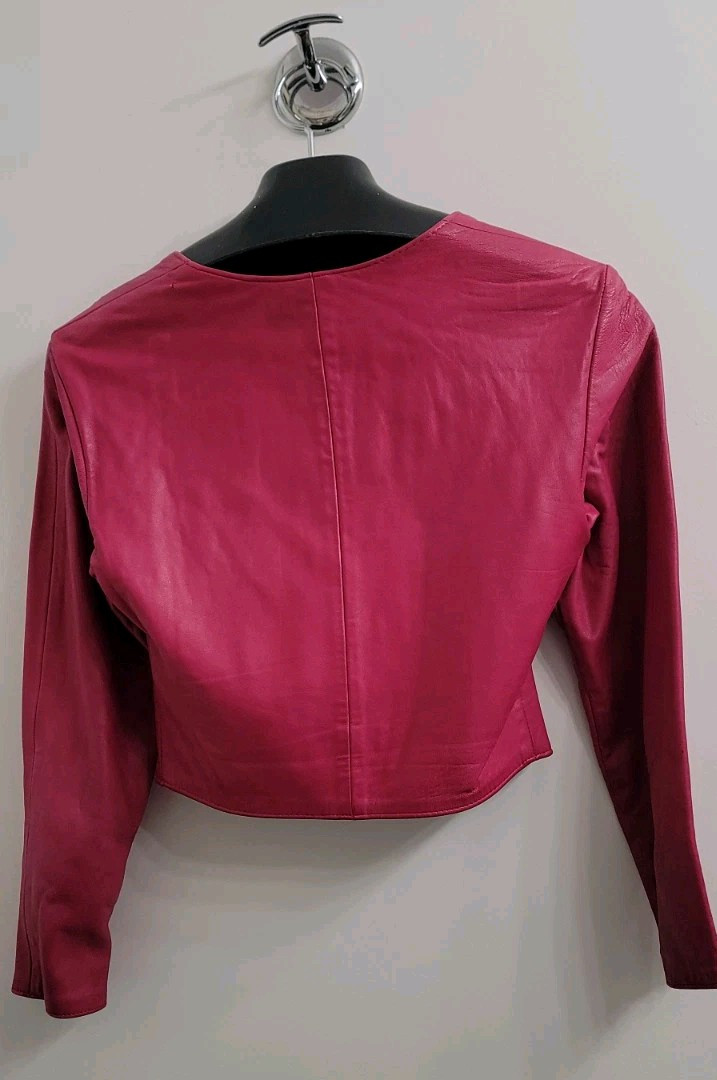 FIRENZE SANTA BARBARA Vintage Pink Soft Calf Leather Jacket Top – Size S