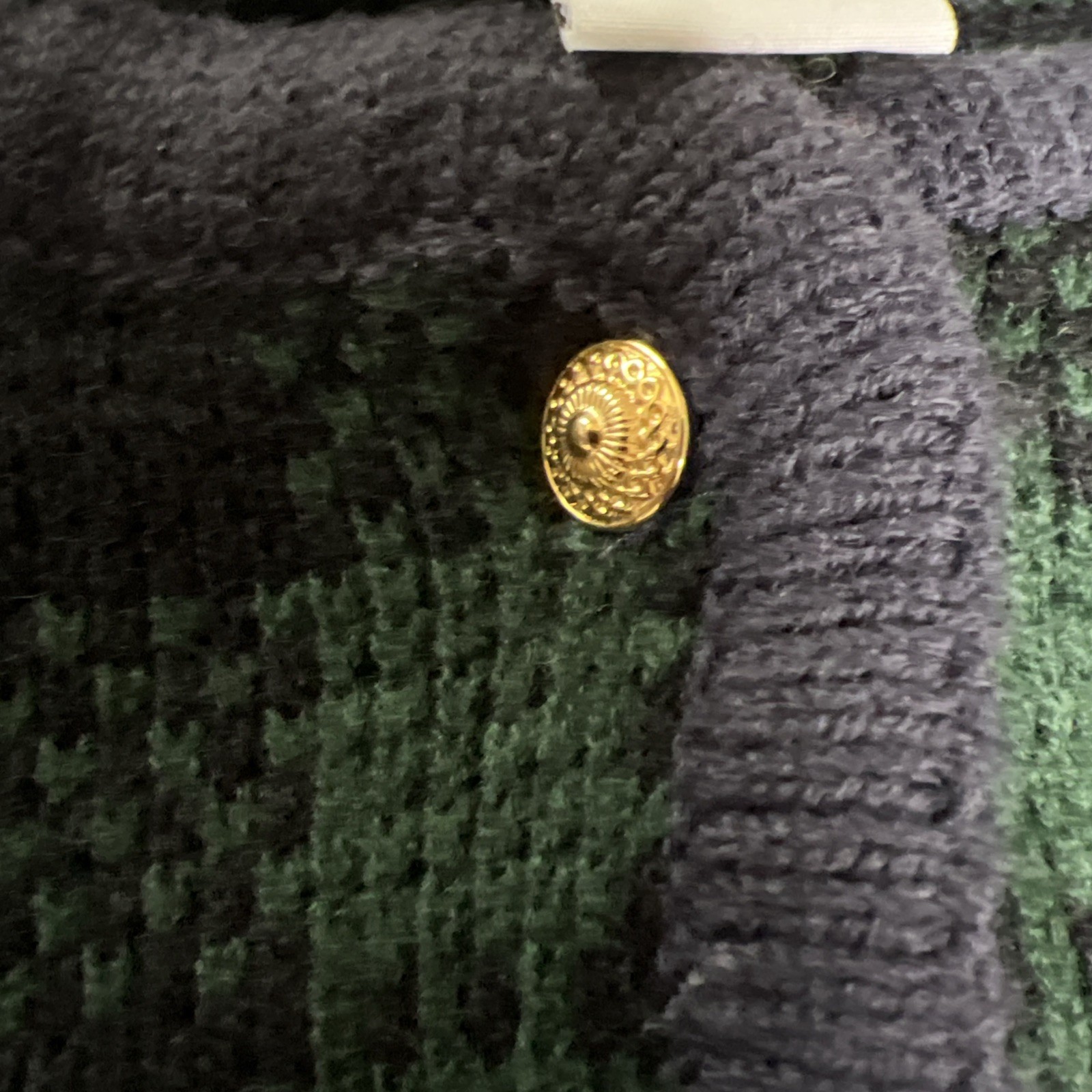 VTG Crystal-Kobe Plaid Cardigan Sweater Purple/Green/Black, Office, Party 90s