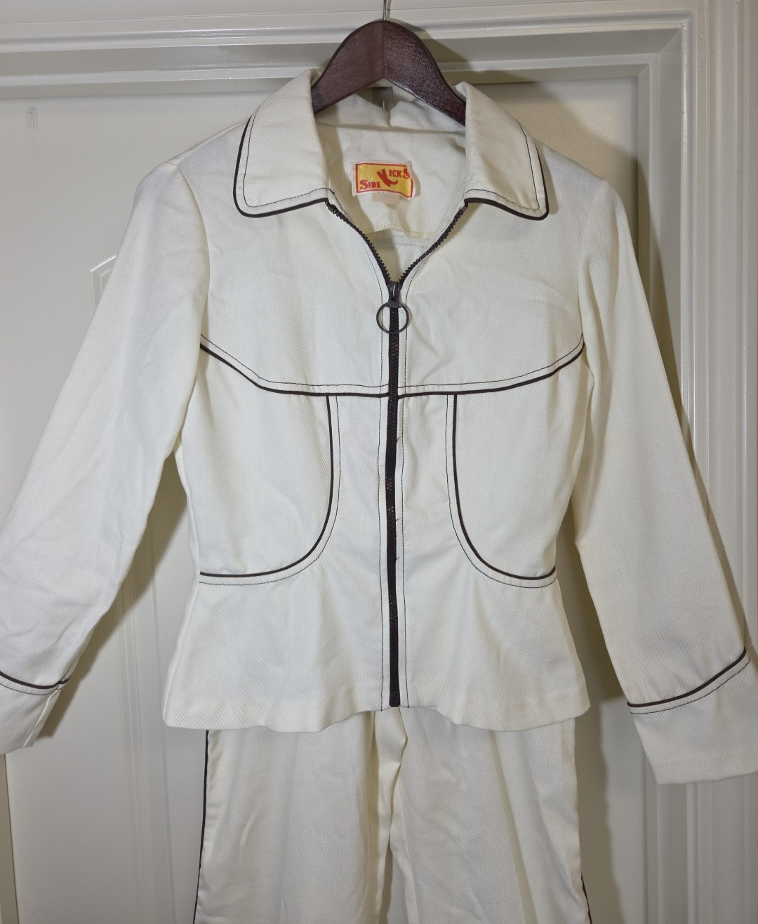 Vintage SIDE KICKS Western Suit Flare Pants Jacket Size 9 Women Equestrian 1970s
