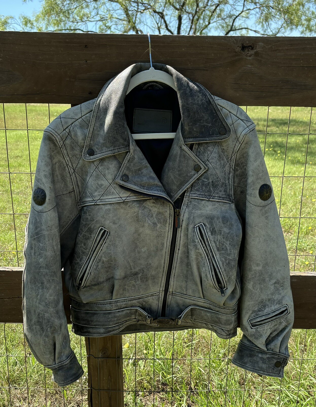 Original Rare Vintage 90’s Schuh Retro Style Motorcycle Leather Rider Jacket XS