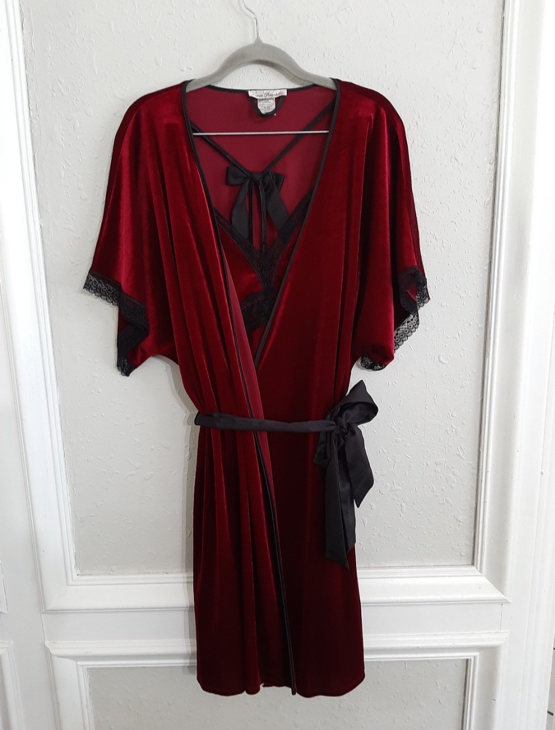 Vintage 90s Linea Donatella lingerie set velvet vampy goth whimsy robe and gown
