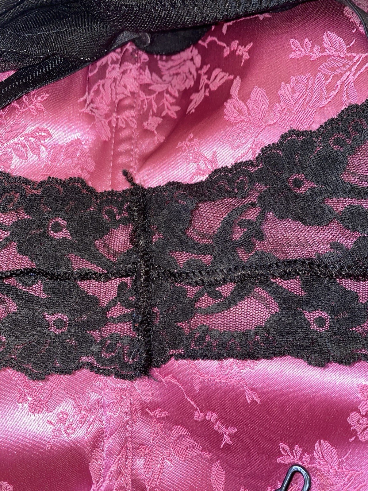 Vintage Frederick’s of Hollywood Black Lace Cheeky Antron Garter Panties S