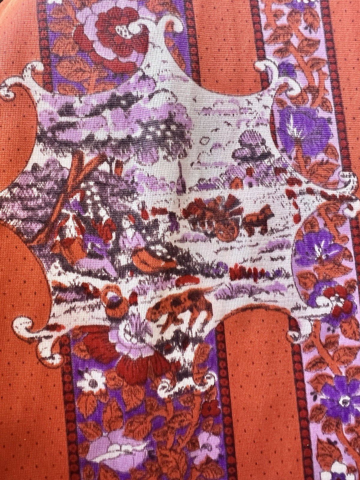 1960s 70s Miss Rita Novelty Print Maxi Dress XS/S/M – Puff Sleeve Jersey Knit
