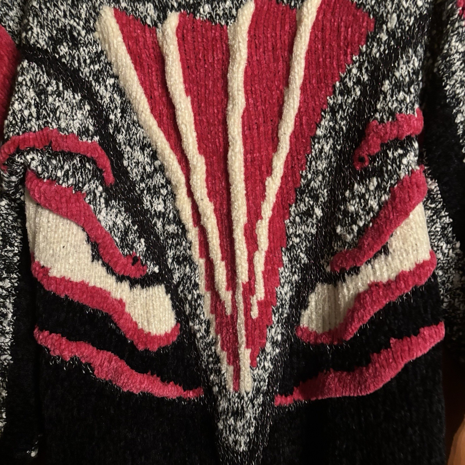 CRISTINA (Vintage 80s 90s) Hot Pink Abstract Women’s Sweater Size M