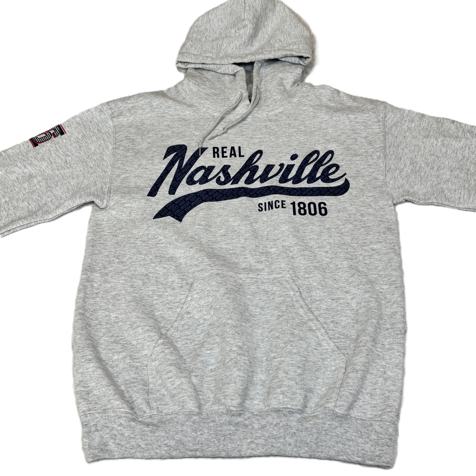 Gildan Real Nashville Since 1806 Heather Gray Hoodie Sweatshirt Women’s S Y2K
