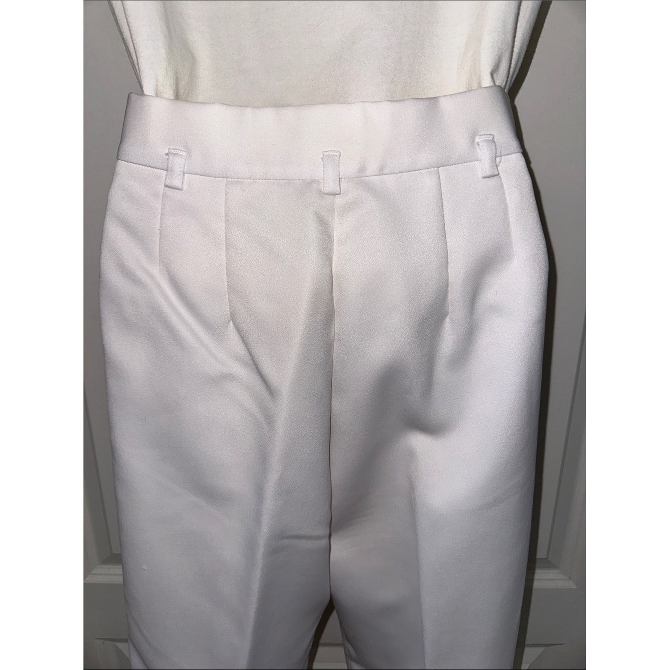 Vintage 70s Intuitions by Kathy Manning White Wide-Leg High Waist Dress Pants