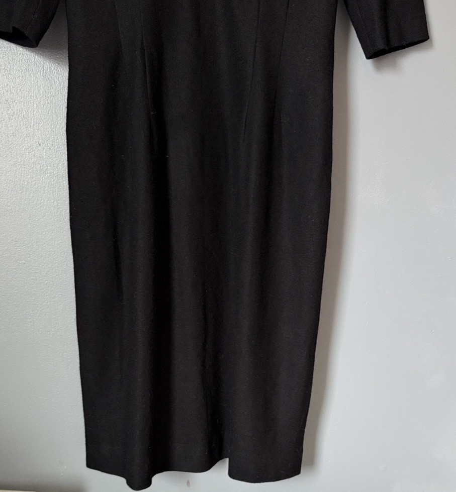 Edith Flagg Vintage Women’s 100% Wool Midi Pencil Old Money Dress Waist 32”