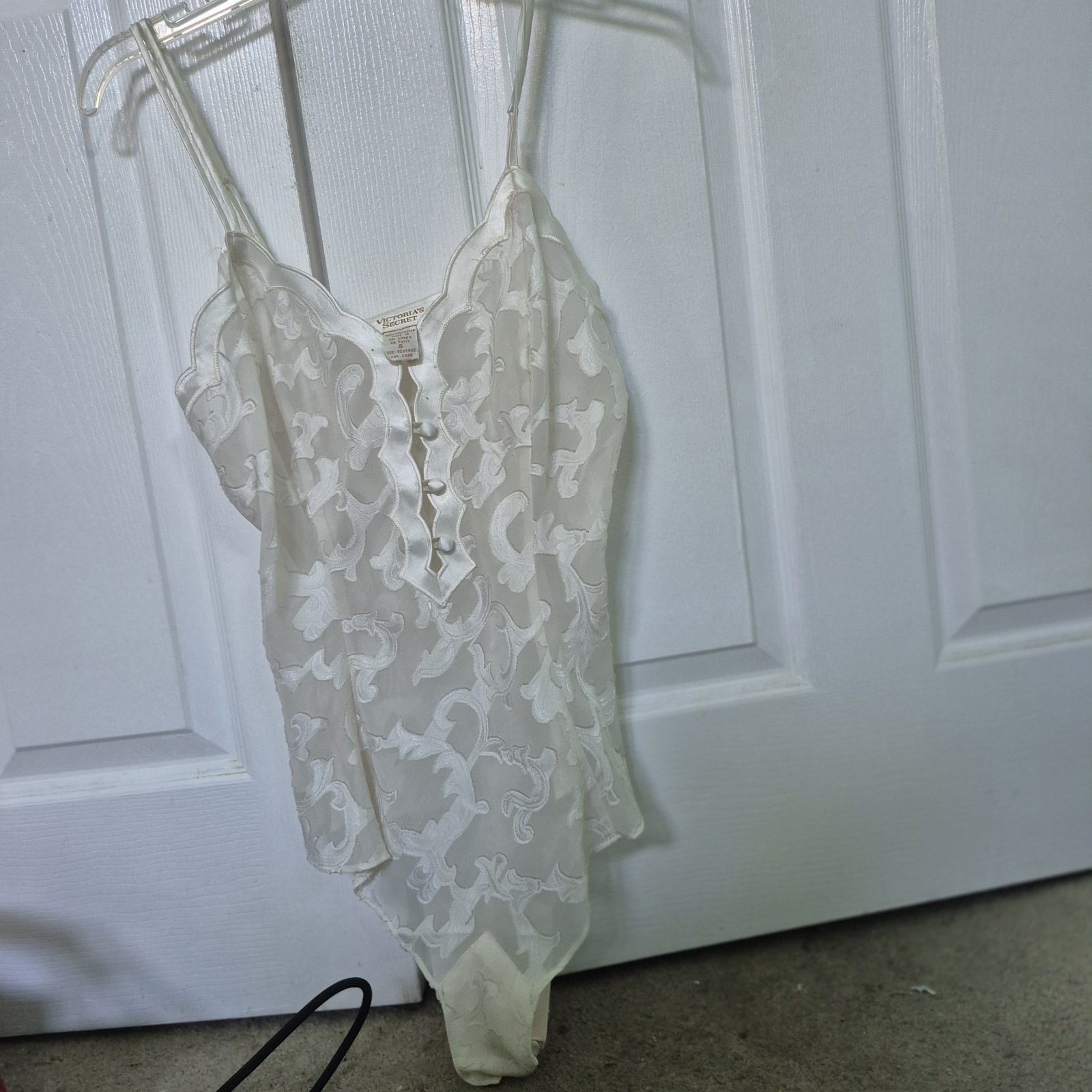 Vintage Victoria’s Secret Gold Label sheer lace 1 Pc Lingerie teddy bodysuit SM