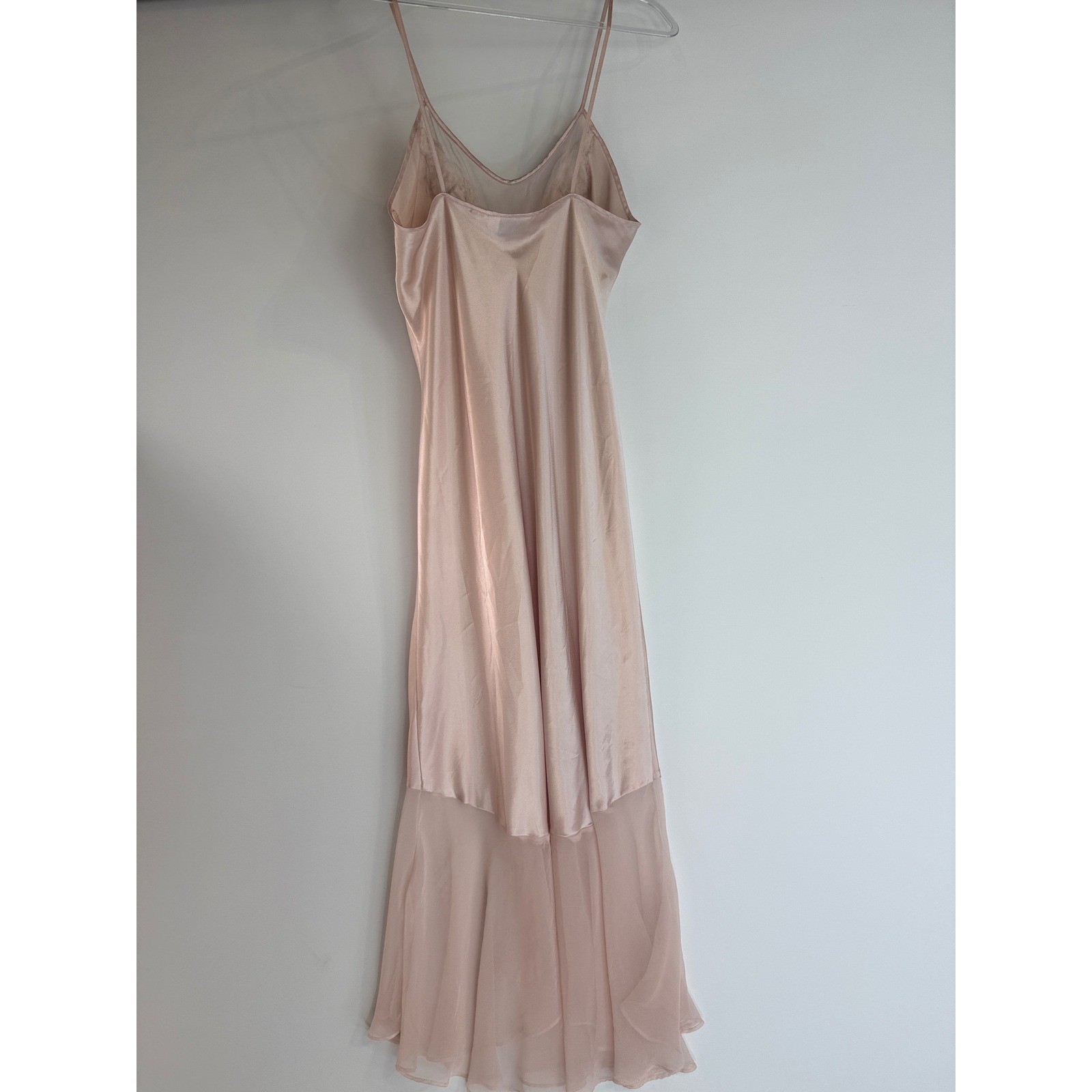 Vintage Victoria’s Secret Nightgown Slip Dress Women L Pink Lace Tiered Mesh Hem