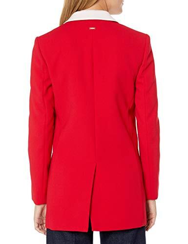 A|X Armani Exchange Womens Long Elegant Blazer with Pockets Red Liquorice Sz 8