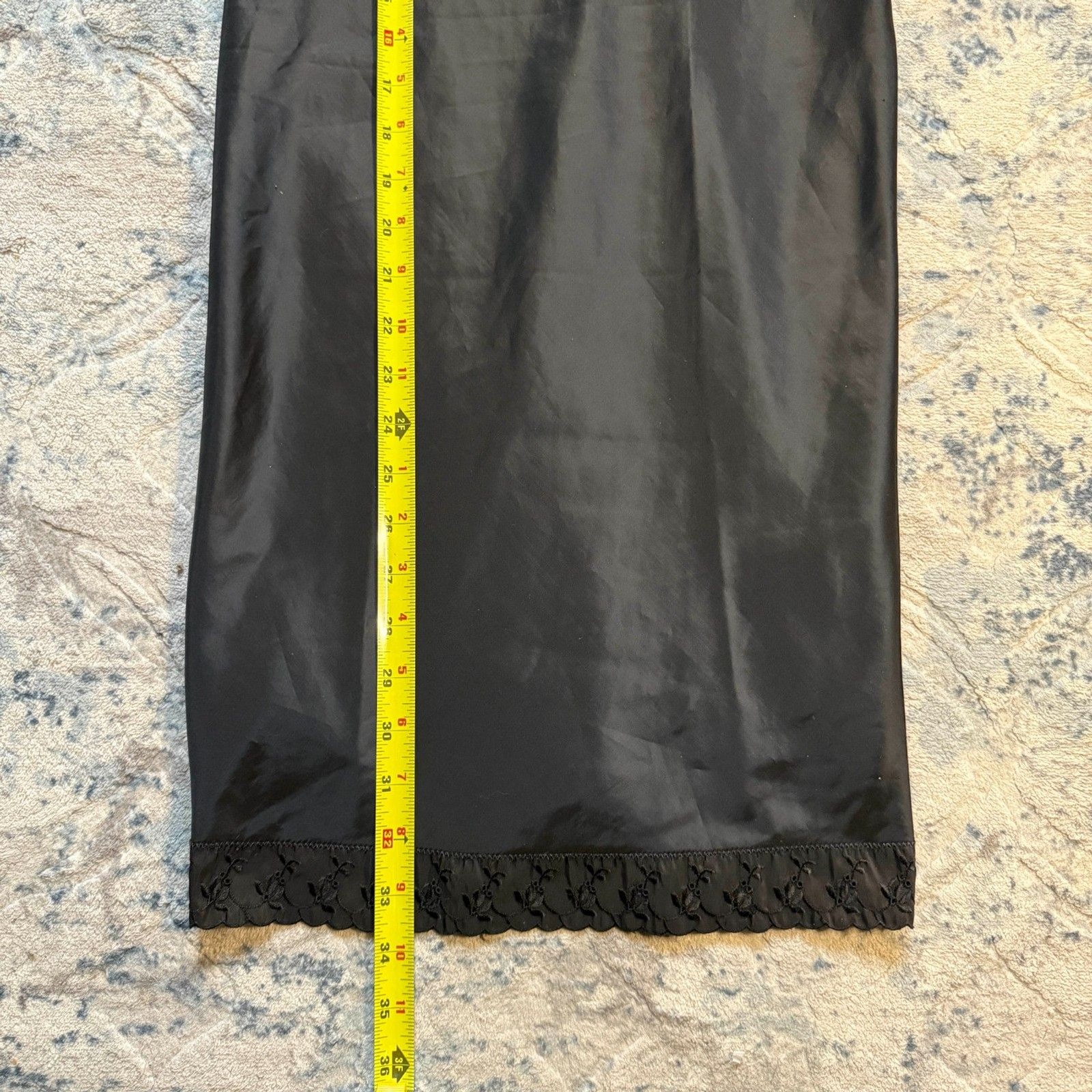 Y2K Barbizon Ariel Taffreda Vintage Full Slip Dress Black Zippered 1950s Sz 9