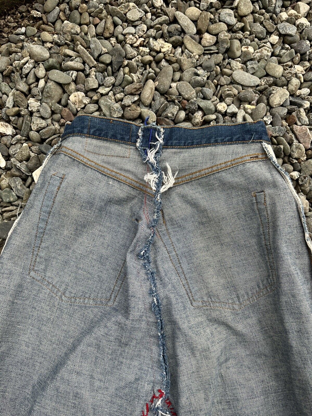 1970s Levi’s Maxi Skirt Redline Selvedge Denim DIY Single Stitch Vintage