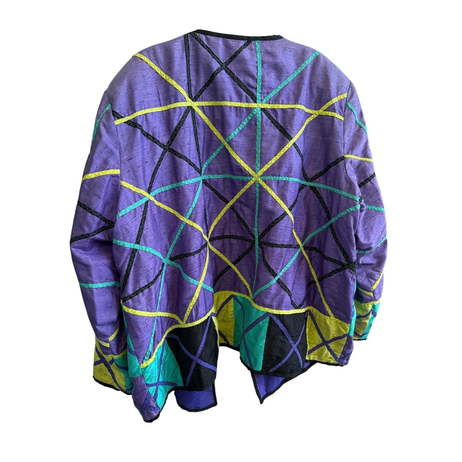 VTG Maggie Barnes 100% Silk Art to Wear Jacket Embroidered Boho Ethnic