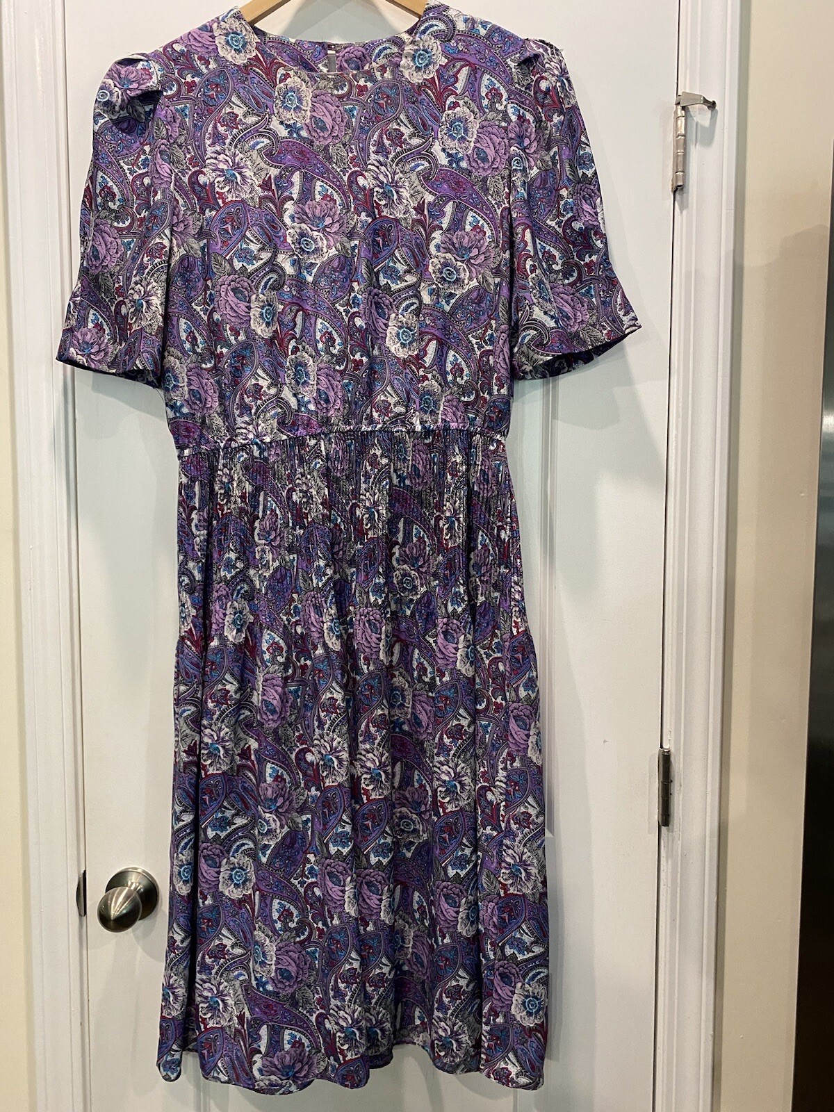 Vintage Luci Pellini Purple Floral 18 W Dress