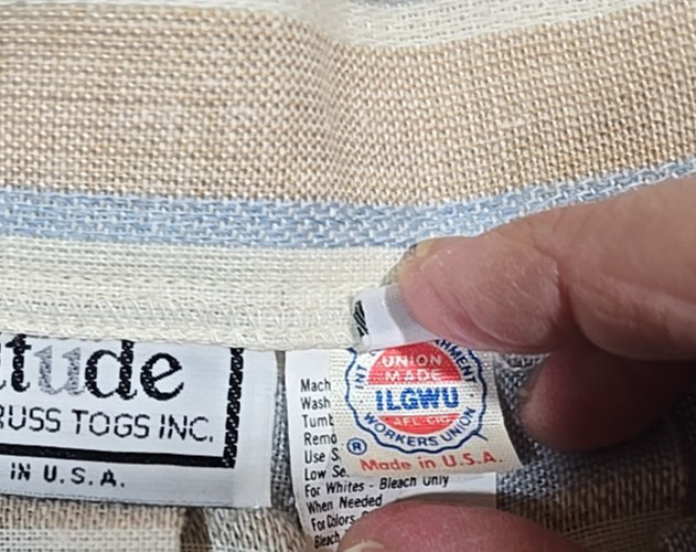 Attitude by Russ Togs Inc. Vintage Pleated Striped Skirt USA Made Women’s 16
