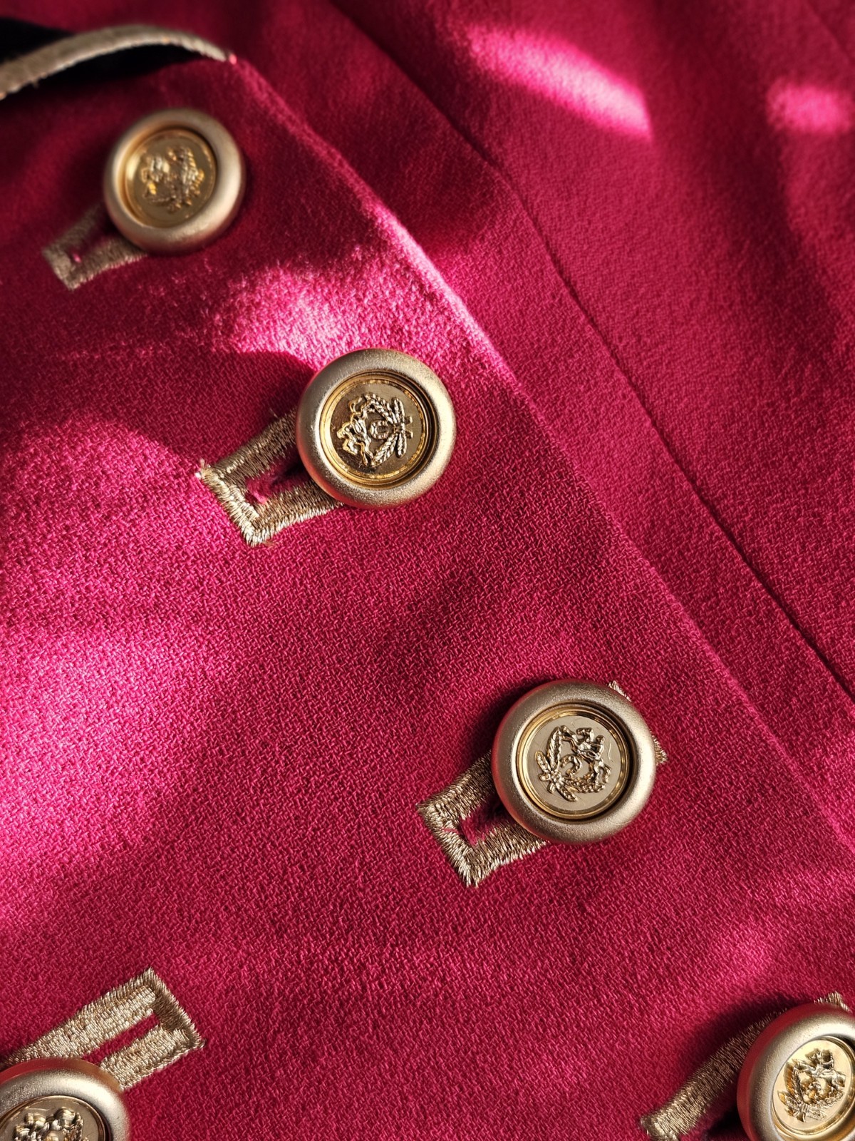 Vintage 1990s Pink Wool Crepe Double Breasted Blazer