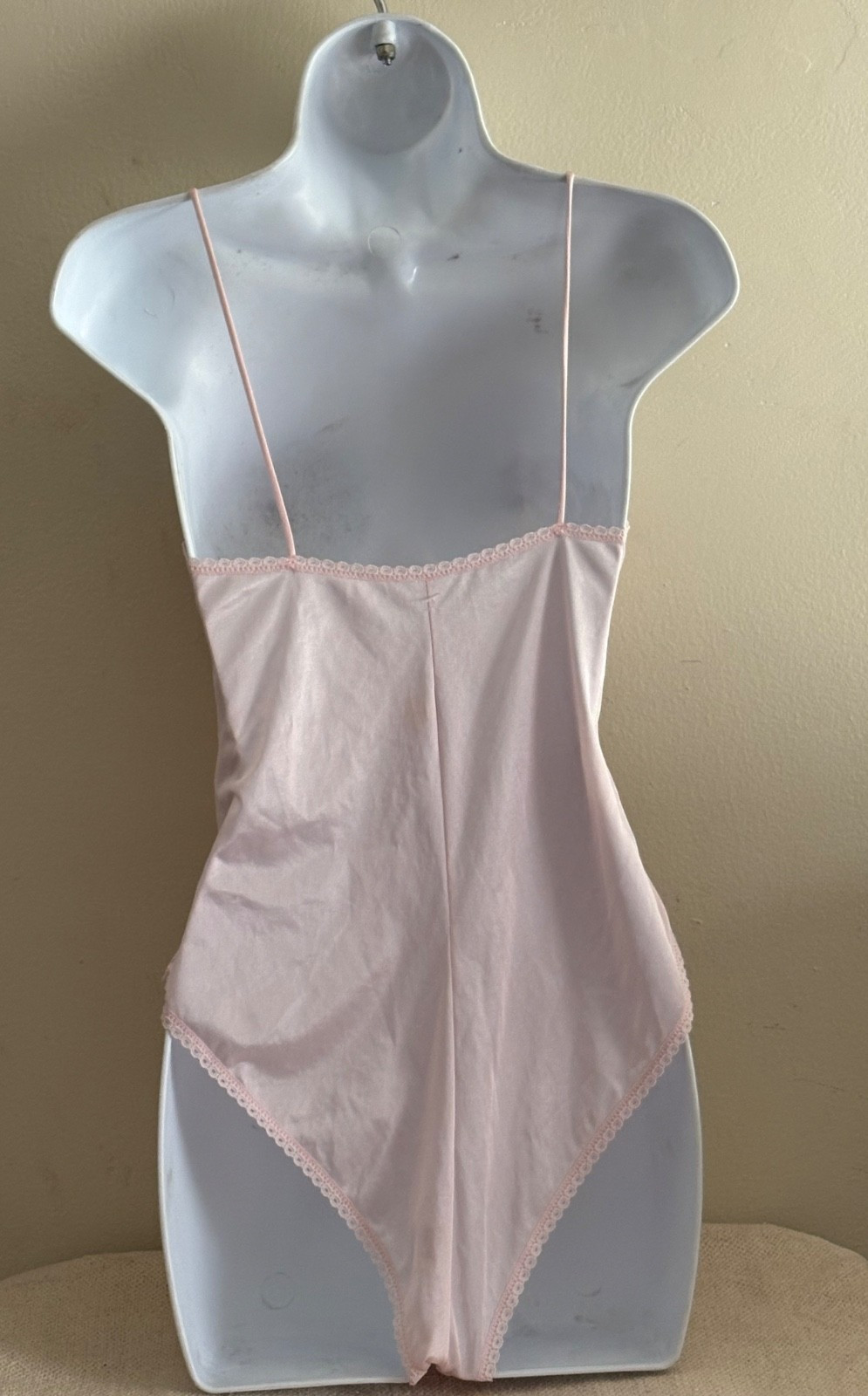 NEW Vintage Alana Gale 2 Pc Pink Sheer Nylon Lace Teddy Lingerie Set-Size Large