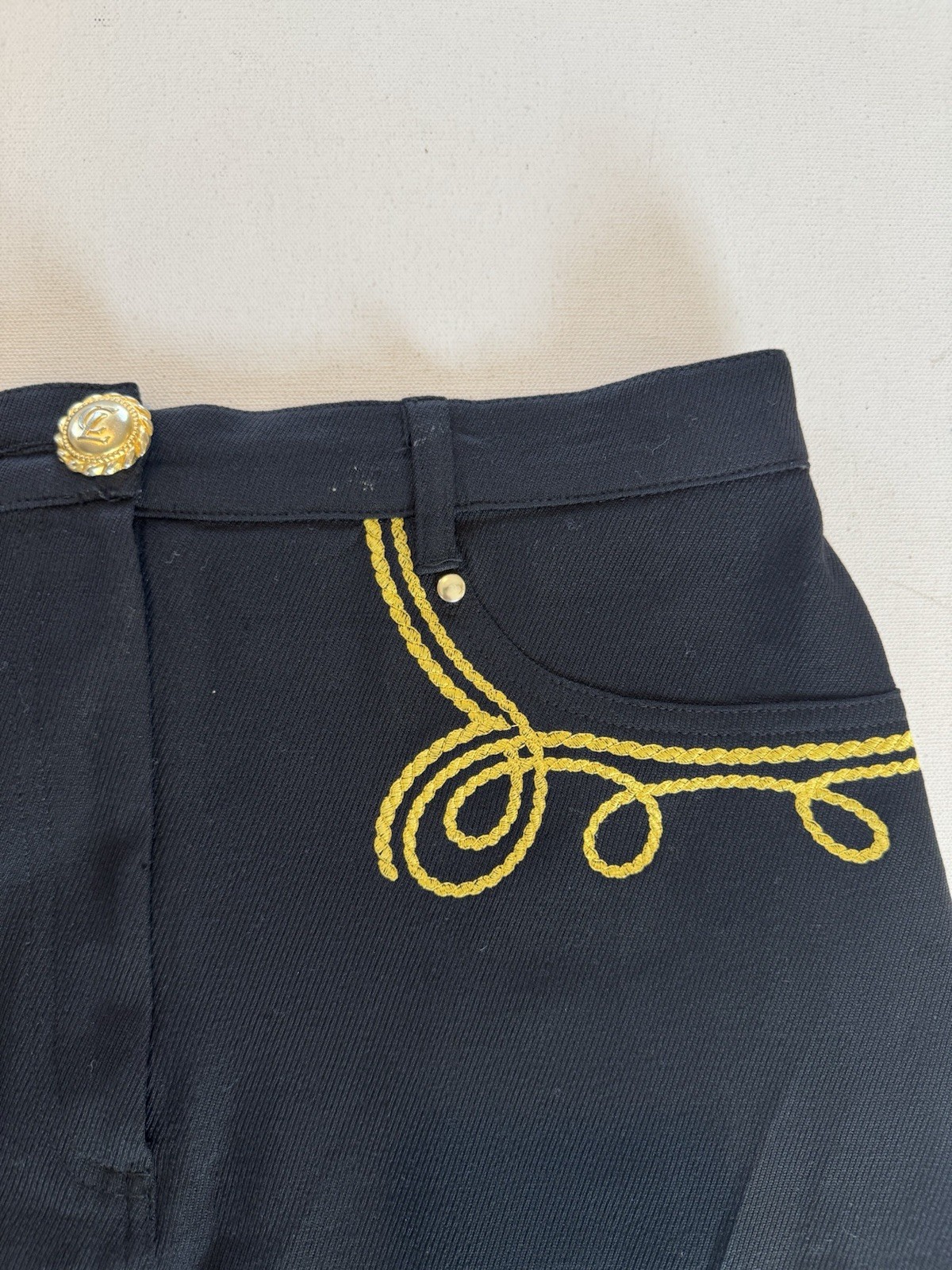 VTG Christian Llinares Wool Mini Skirt Western Embroidery France – EU 44 / US L